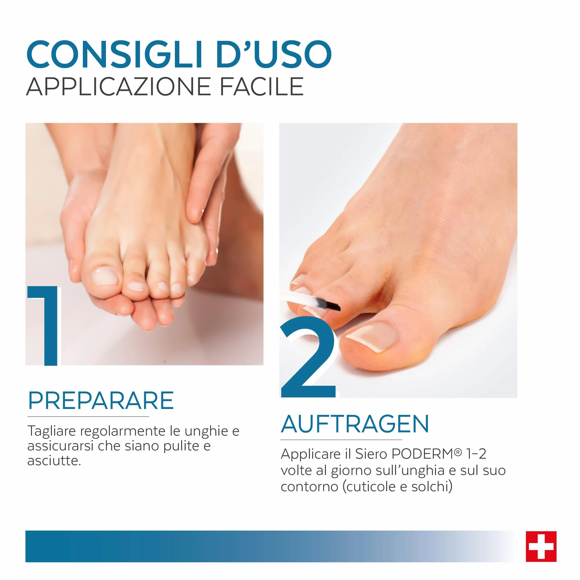 PODERM Unghie Gialle e Danneggiate Schiarisce Liscia Nutre Ingredienti Naturali Cura Mani Piedi Swiss Made