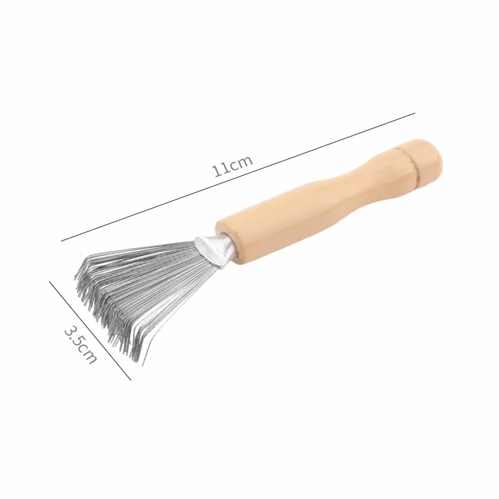 Spazzola per la pulizia dei capelli in legno 2 pezzi, strumento per pettine