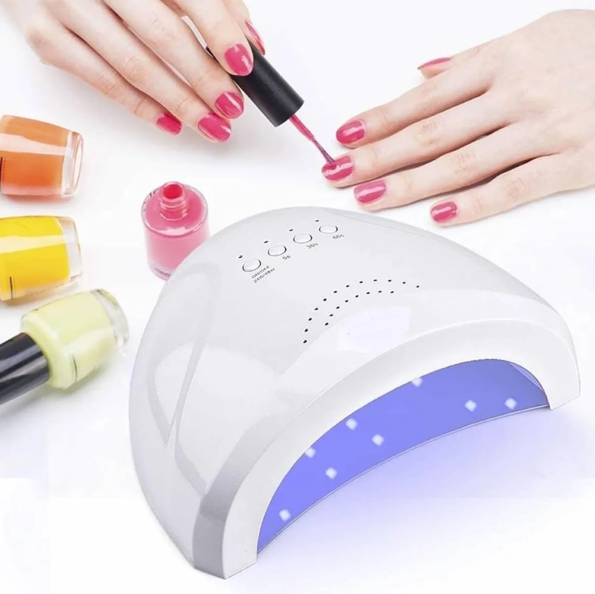Bdit accessori Kit Ricostruzione Unghie Professionale UV Gel Lampada Unghie + Aspiratore Unghie Professionale + Fresa Unghie 20000 Giri