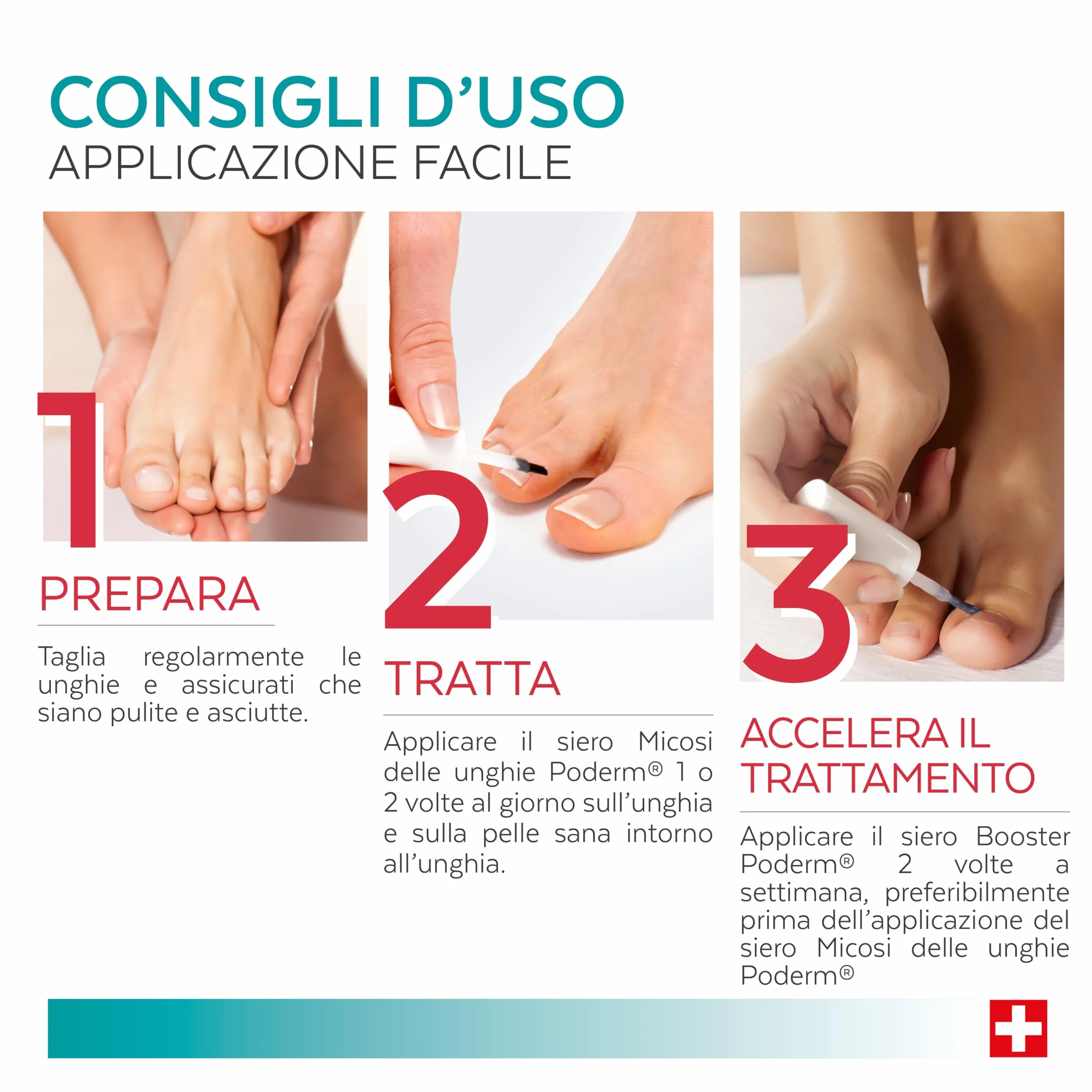 PODERM 2in1 Trattamento Micosi delle Unghie dei Piedi Pack Duo Siero Booster 100% Naturale