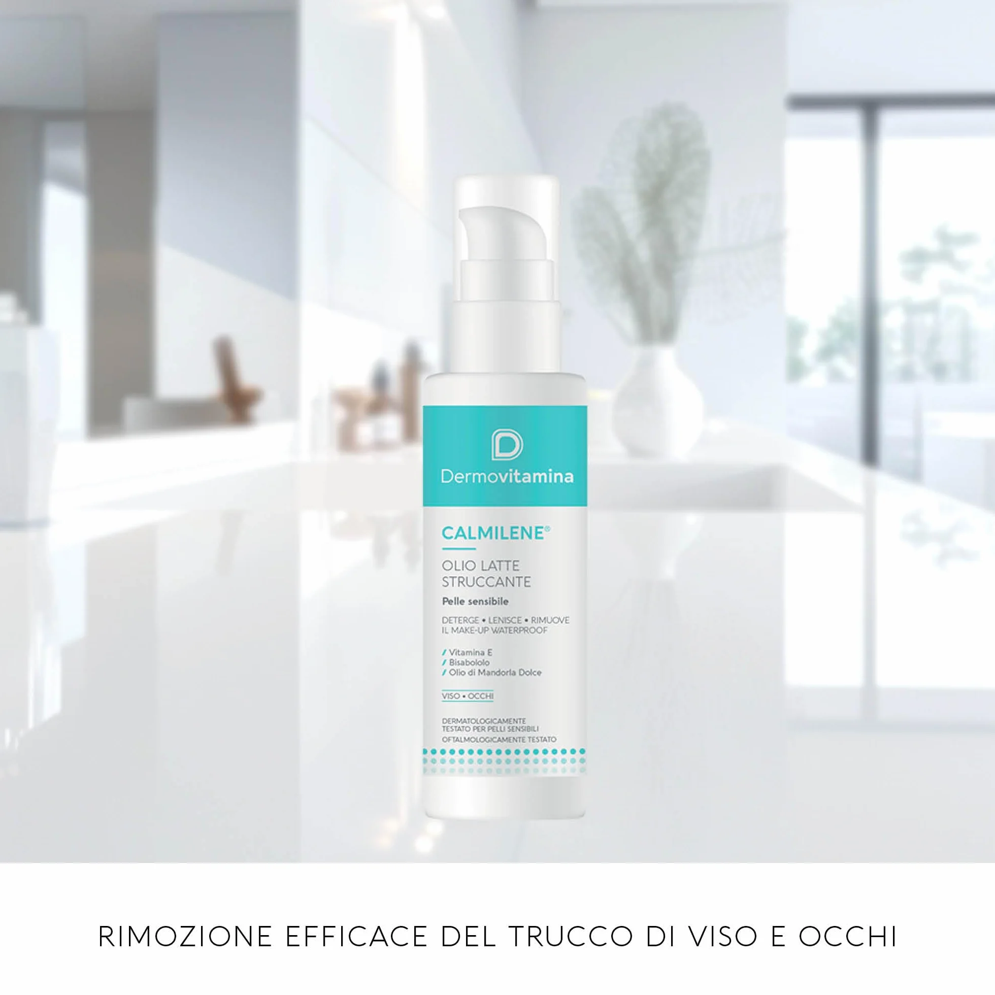 Dermovitamina Calmilene Olio Latte Struccante 100ml - Struccante Viso e Occhi Waterproof per Pelli Sensibili