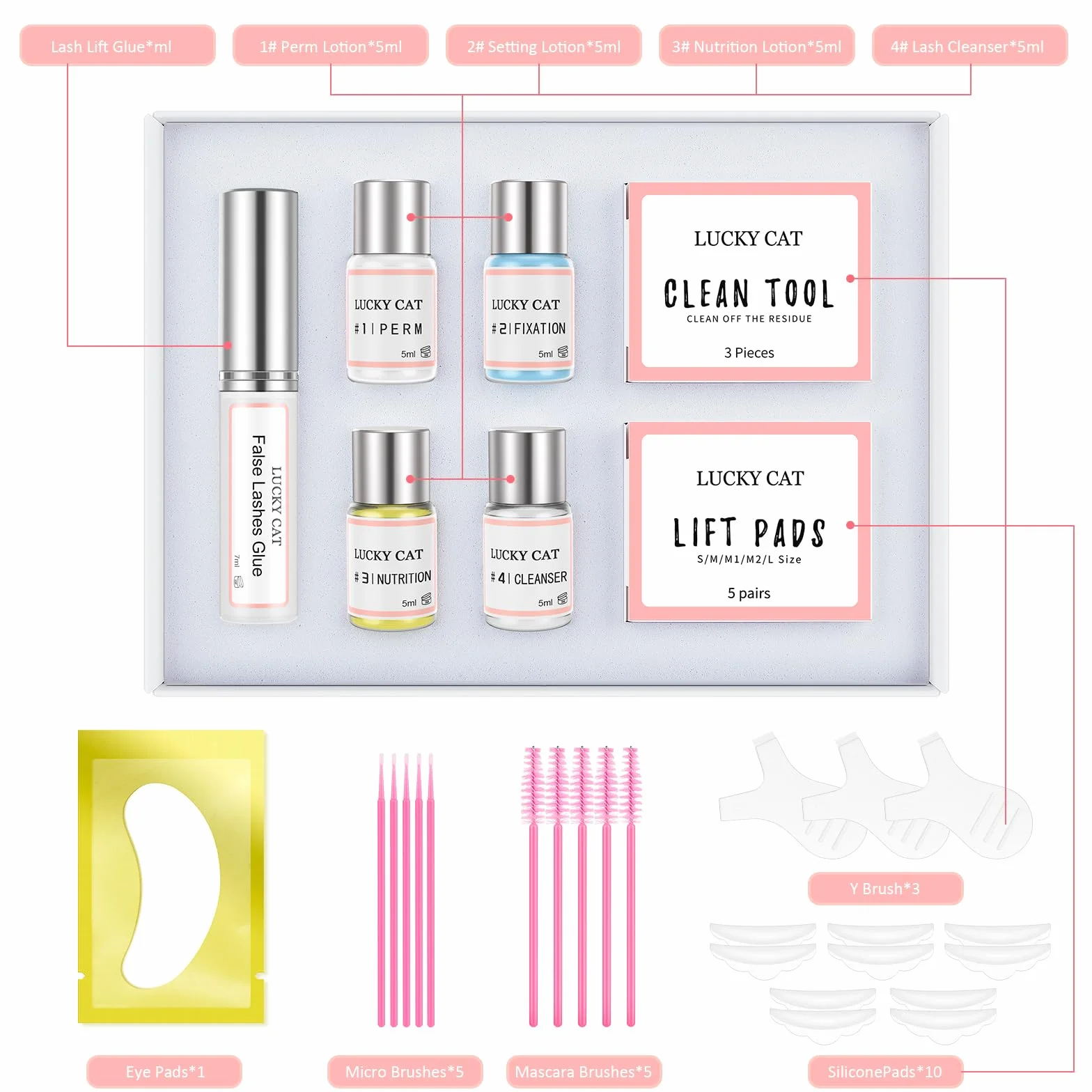 Professionale Lash Lift Kit, Permanente per Ciglia Lifting Set, 6-8 Settimane