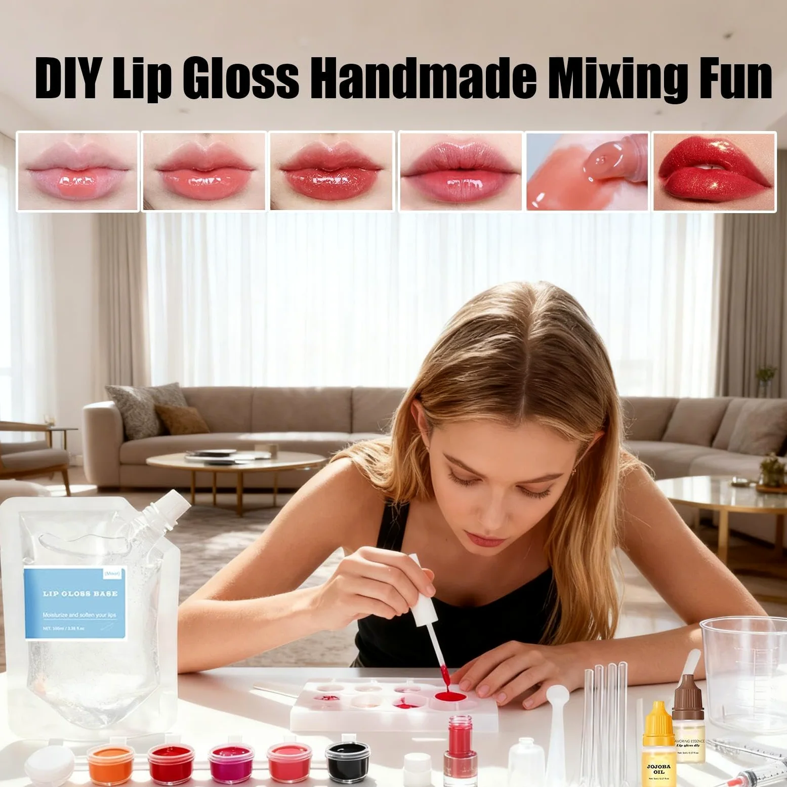 Kit per Creare Gloss Labbra Fai da Te Set Artigianale di Gloss Labbra | Kit Fai Da Te Per Creare Il Lucidalabbra Per Donne Ragazze Amanti Del Trucco Principianti Adolescenti Principesse
