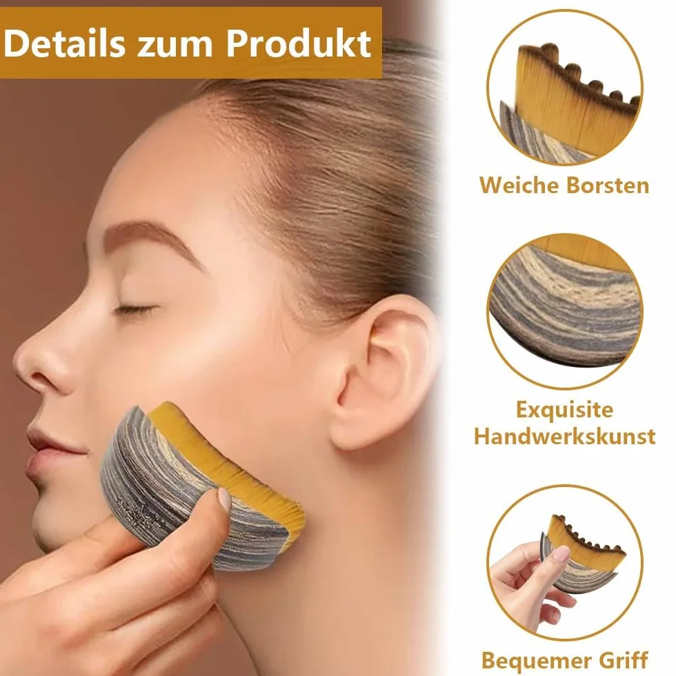 Spazzola per Drenaggio Linfatico Viso - Spazzola Viso a Secco con Setole Morbide, Design Ergonomico con Custodia