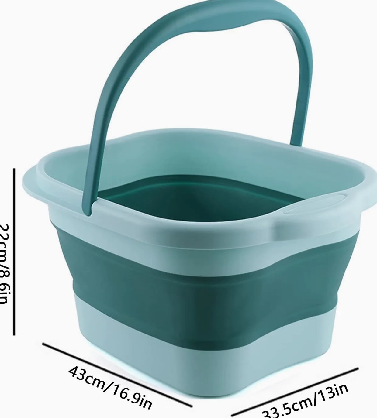 Vasca da bagno pieghevole per piedi in plastica con rulli massaggianti, vaschetta per piedi con massaggio, con manico, per pediluvio, pattumiera (3 colori)