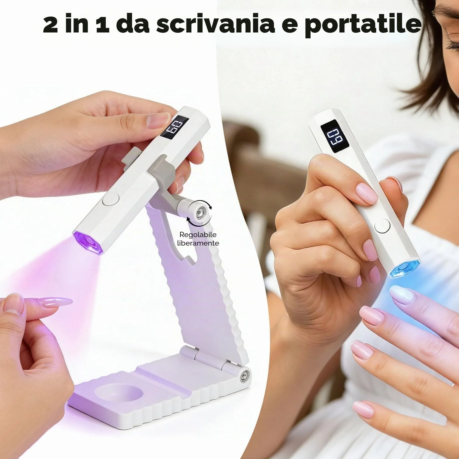 Mini Lampada UV LED Unghie 3W Portatile USB 20/60 Timer Asciuga Unghie Gel