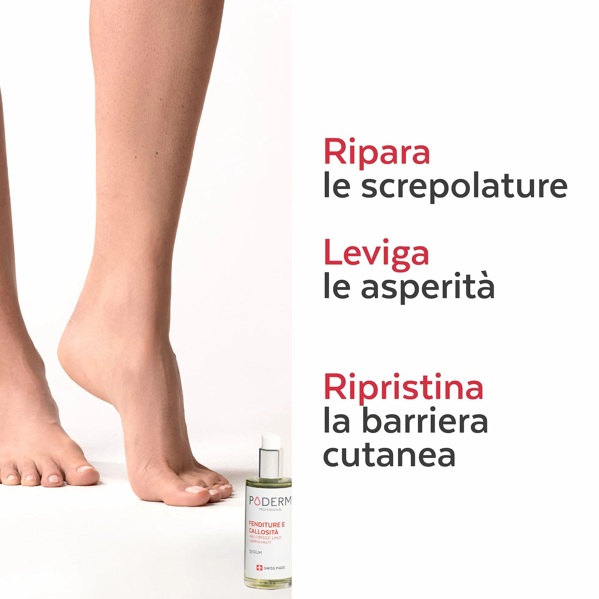 PODERM - FESSURE E CALLOSITÀ - Ripara e lenisce le fessure/Nutre e ammorbidisce le callosità - TRATTAMENTO INTENSIVO NOTTE 8H - Ingredienti 100% Naturali - Cura dei piedi - Swiss Made