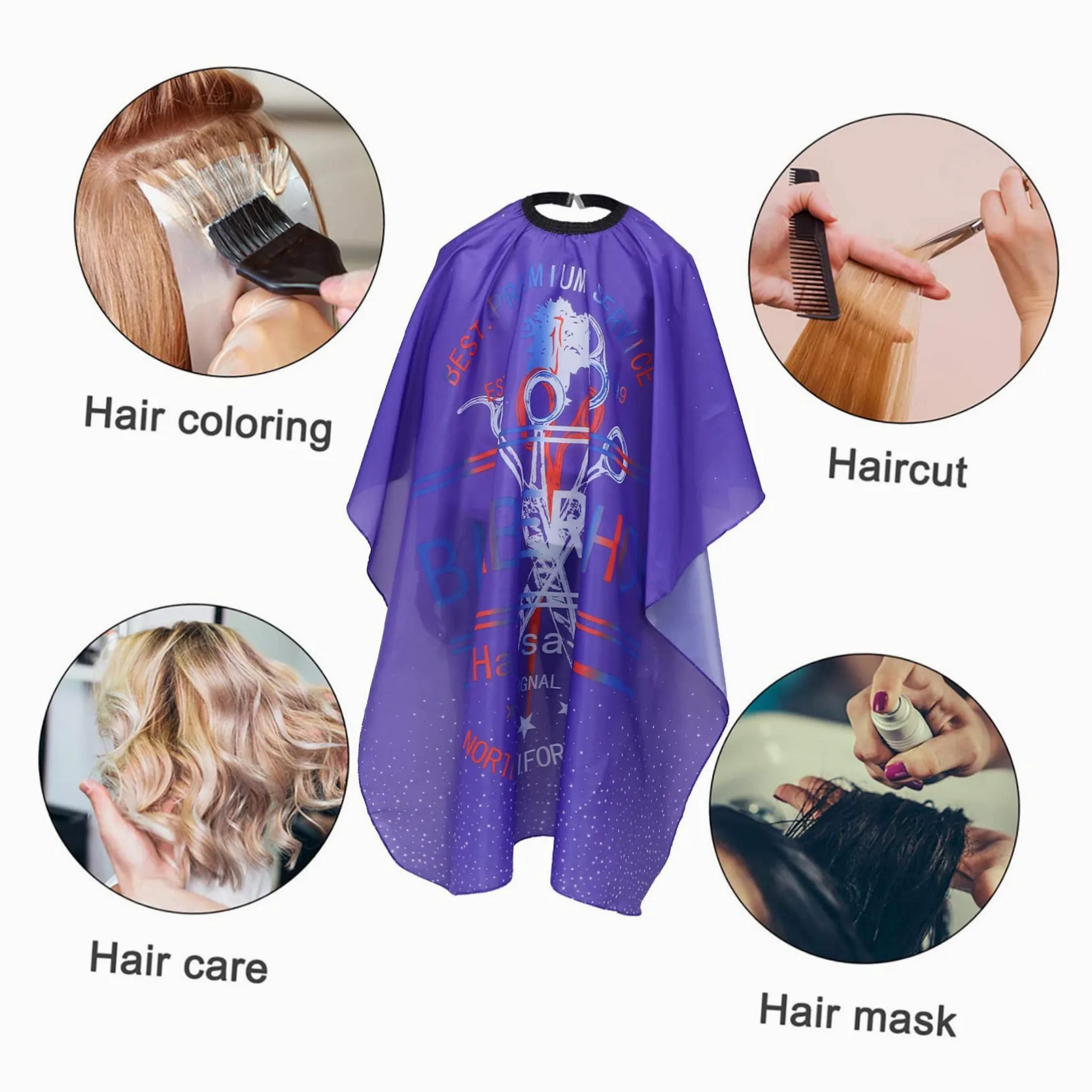 Housoutil 3 Pz scialle colorante per shampoo per colorati adulto grembiule vesti per le donne mantello da parrucchiere forniture per tinta per