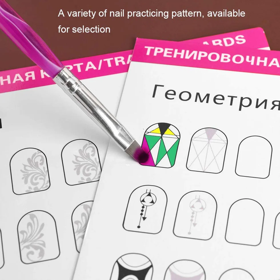 Modello per esercitazione nail art disegno pittura libro di esercizi strumento di apprendimento per principianti modelli intagli linee di diamanti