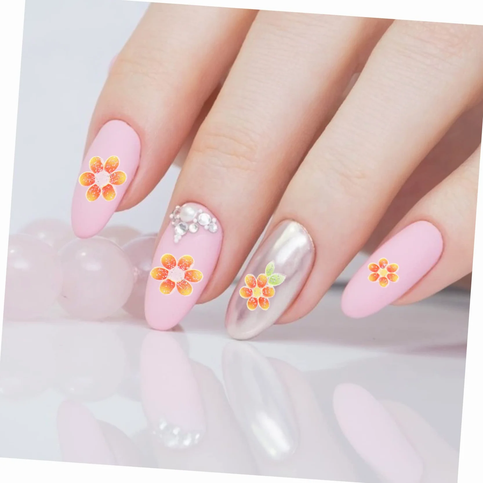 5 Set Set Adesivo Per Manicure Adesivi Per Unghie Fiori Unghia Uv Arte Adesivi Unghie Sticker Unghie Adesivi Per Fiori Per Unghie Ciondoli Per Unghie Etichetta 30 Fogli*5