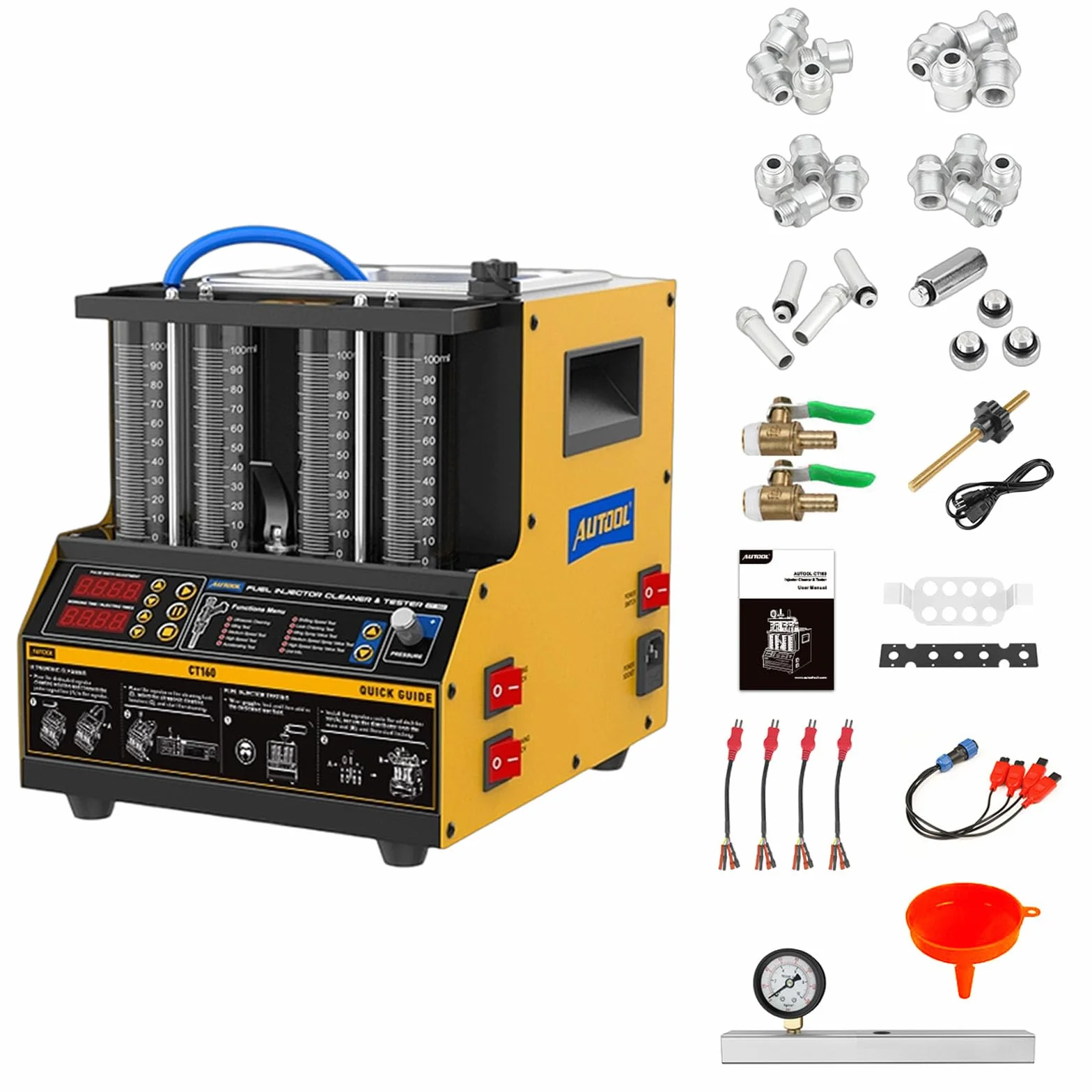 AUTOOL CT160 Pulitore e Tester per iniettori di Carburante 220V 4 Cilindri Macchina per Pulizia ad Ultrasuoni