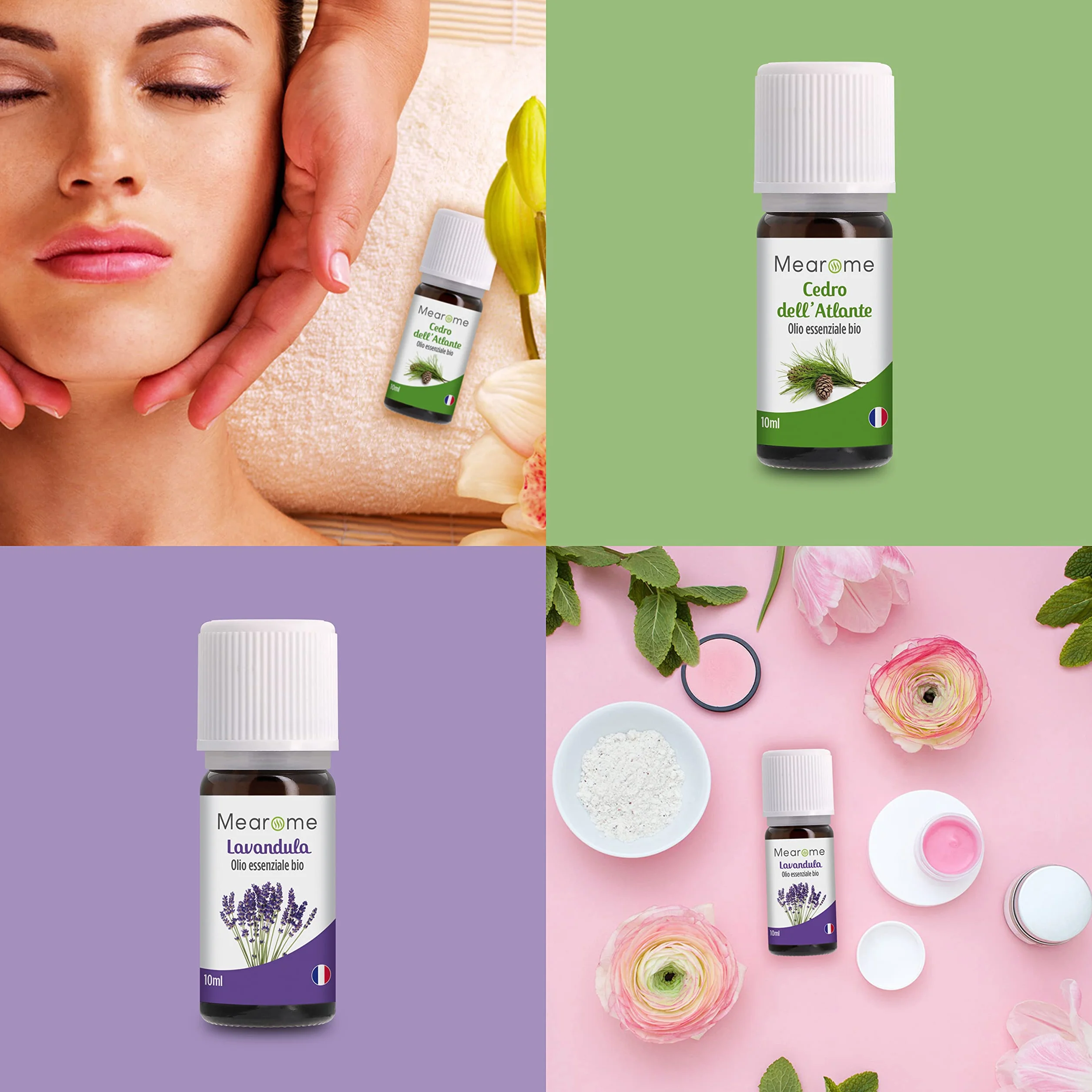Nutrimea Oli Essenziali Biologici Cofanetto 8x10ml Aromaterapia Lavanda Eucalipto Menta