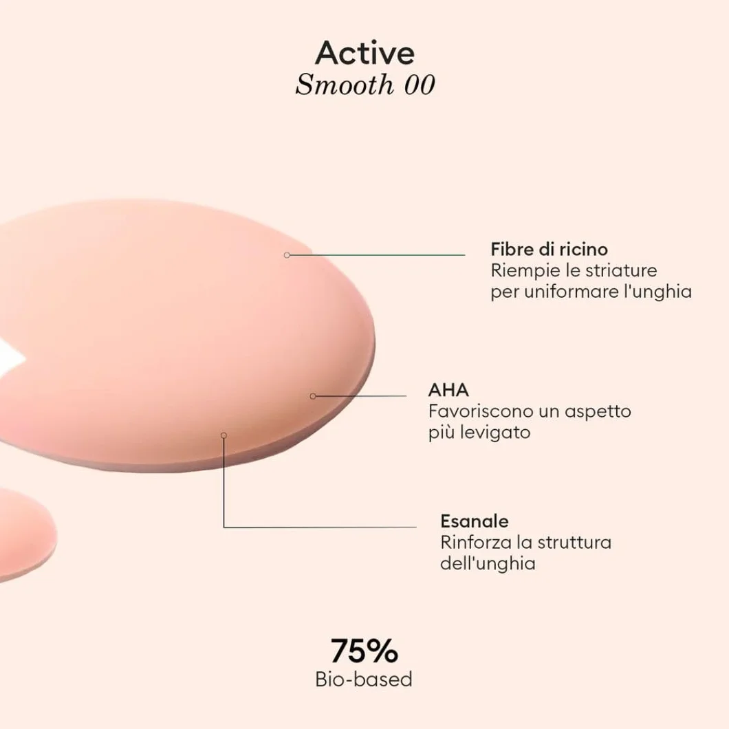 Manucurist Active Smooth 00 Smalto per Unghie Trattamento Riparatore Lisciante Rosa - Vegan & Made in France