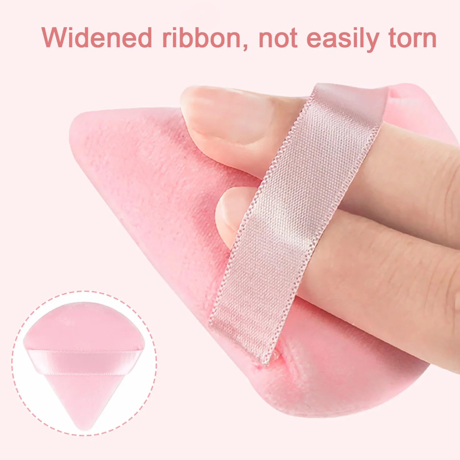 Puff Triangolo Spugna da Trucco per Viso Cipria Fard Fondotinta Strumenti Wet And Dry 8 Pezzi (Nero e Rosa)