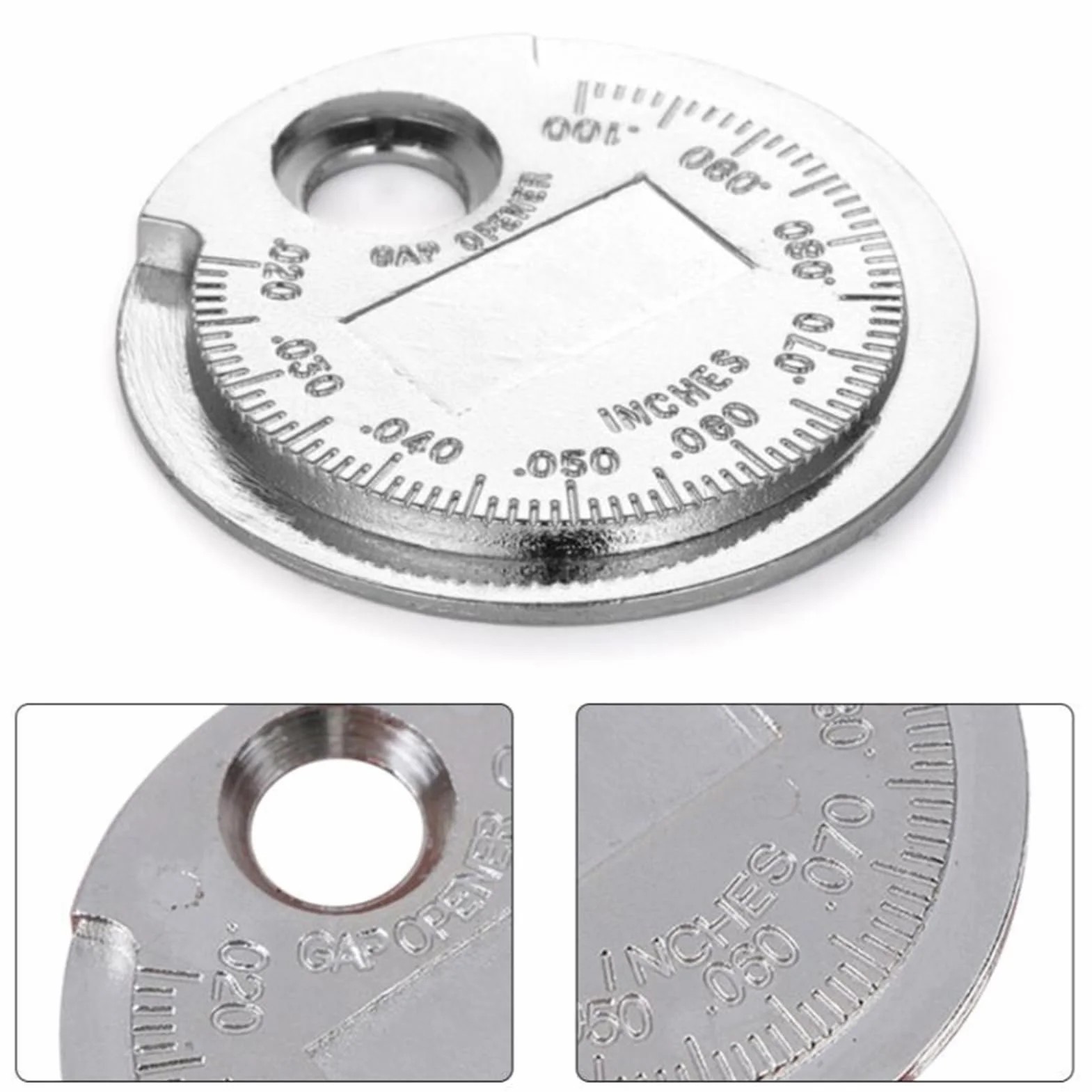 Strumento per Regolare Distanza Candele 0.6-2.4 mm Metallo a Forma di Moneta per Auto Moto Camion