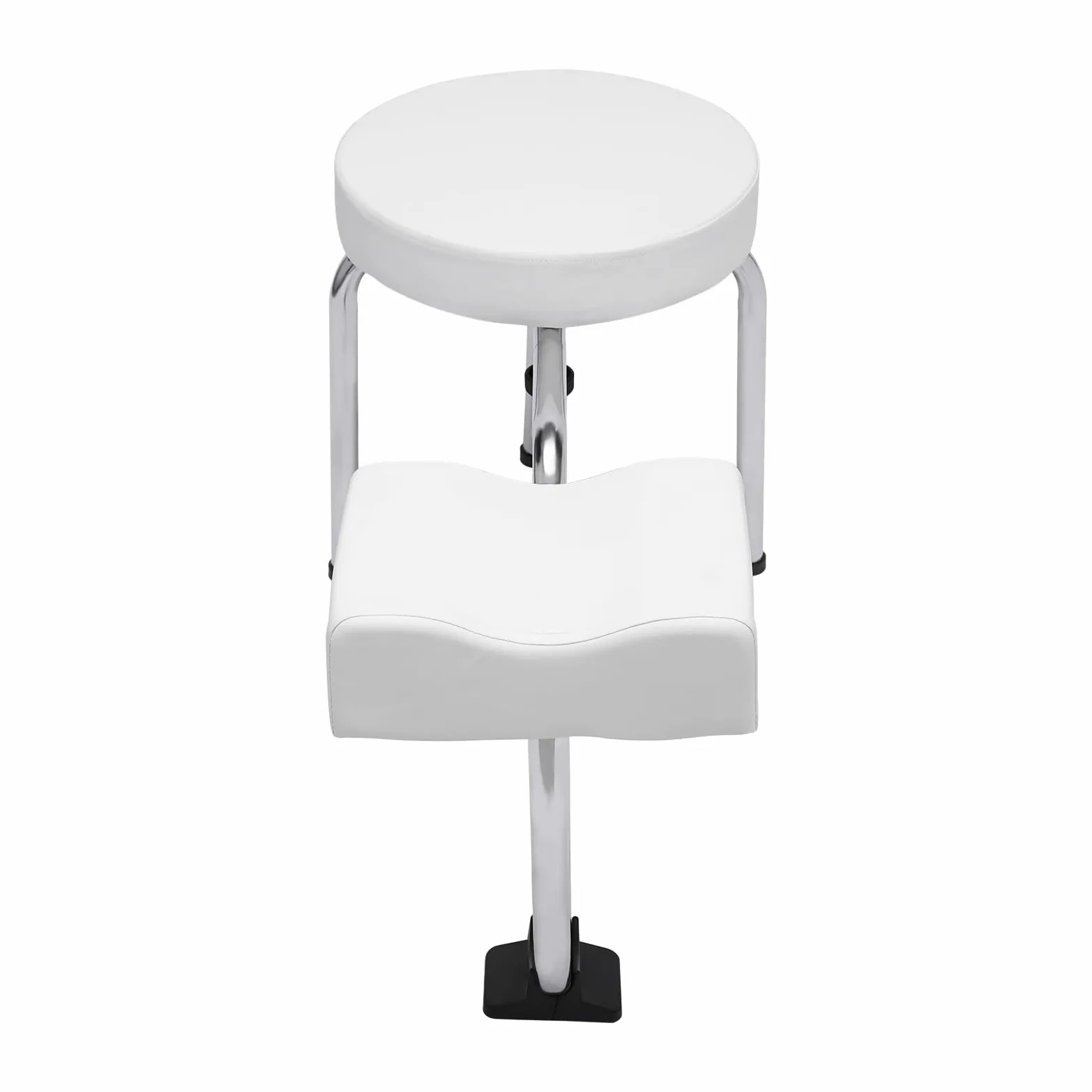 Sgabello per pedicure monopezzo, poggiapiedi regolabile per manicure, per salone di bellezza, per salone di bellezza e spa, colore: bianco