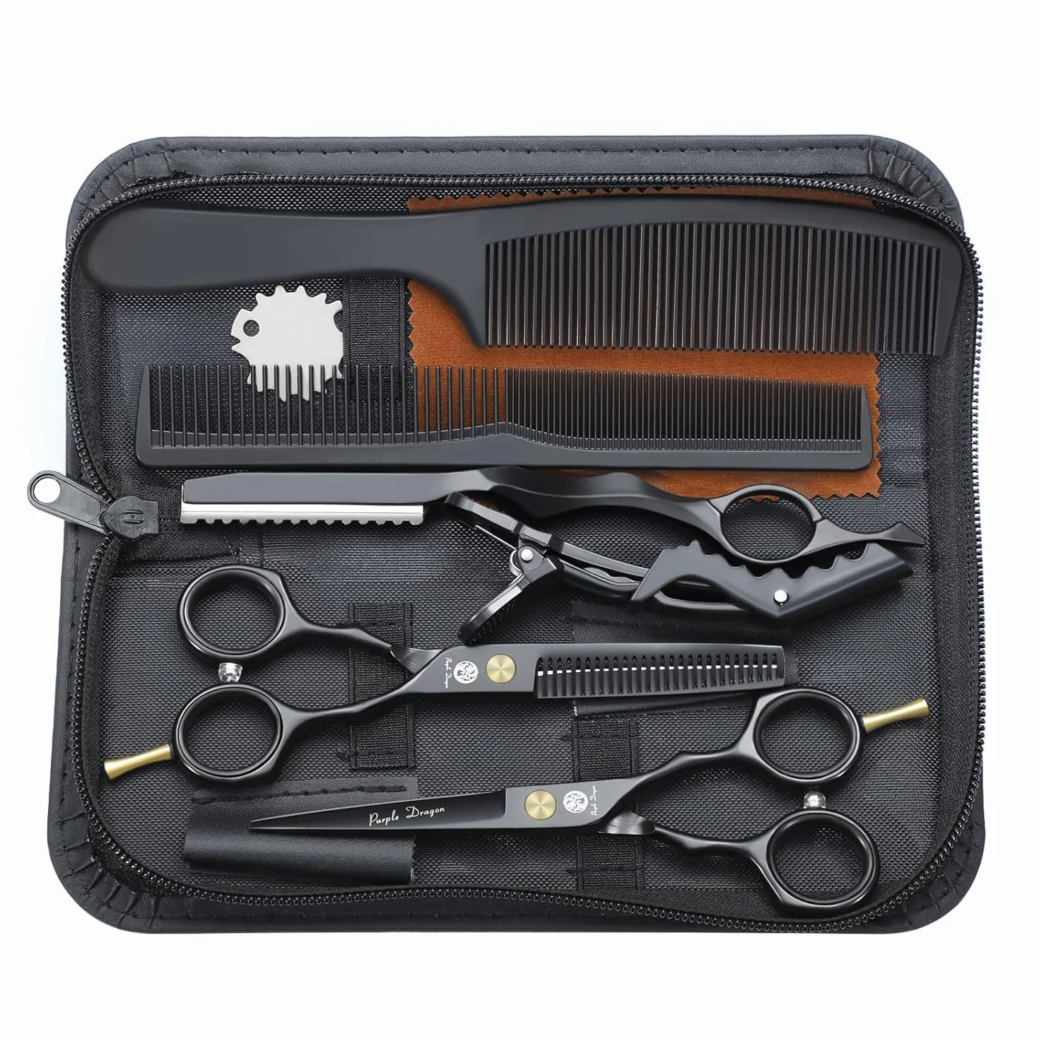 Set forbici da taglio rasoio 14 cm titanio professionale per parrucchiere barbiere sfoltire testurizzare capelli