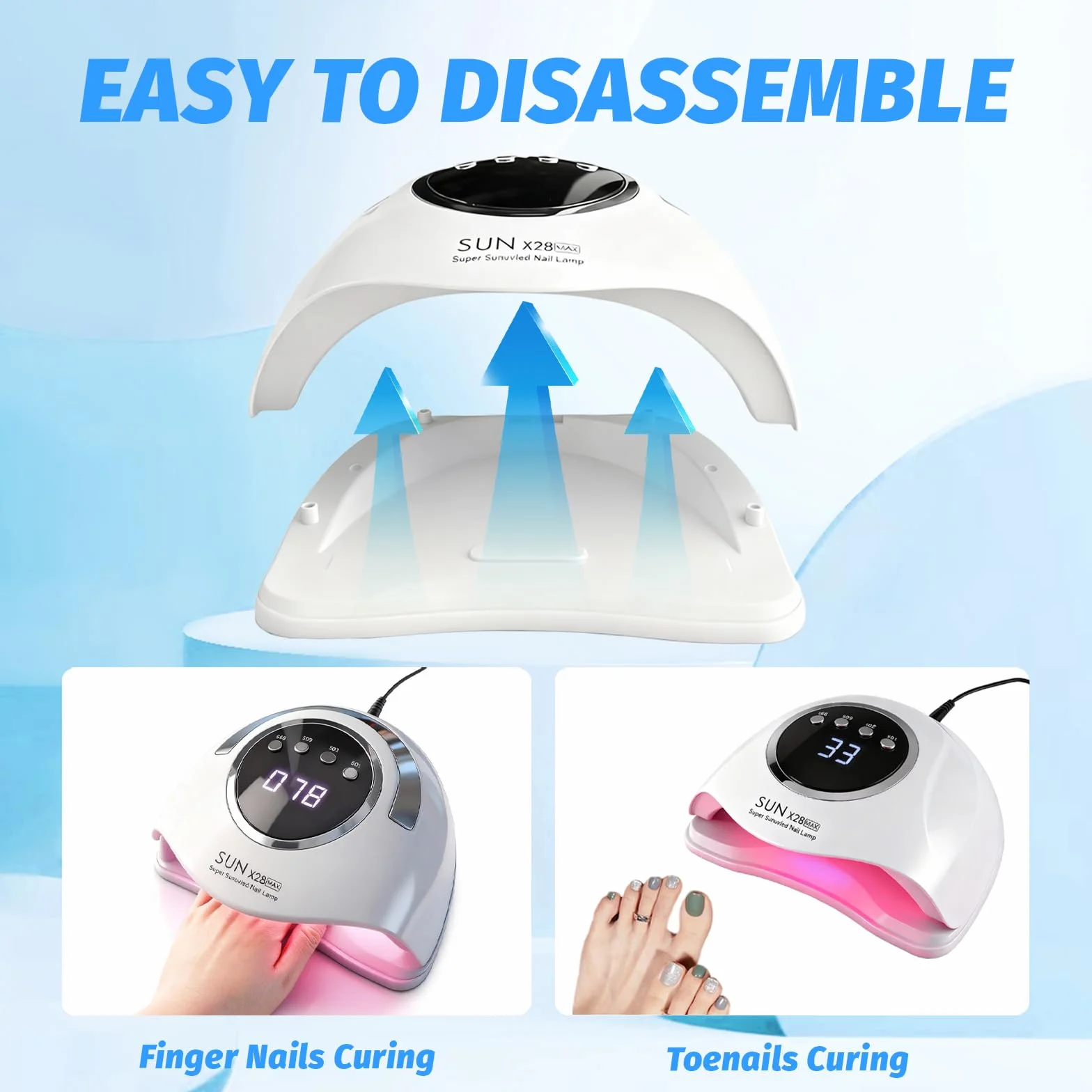 Lampada UV LED 500W 90 LED Sensore Intelligente 4 Timer Asciugatura Rapida Smalto Gel Asciugatore Unghie Professionale Domestico