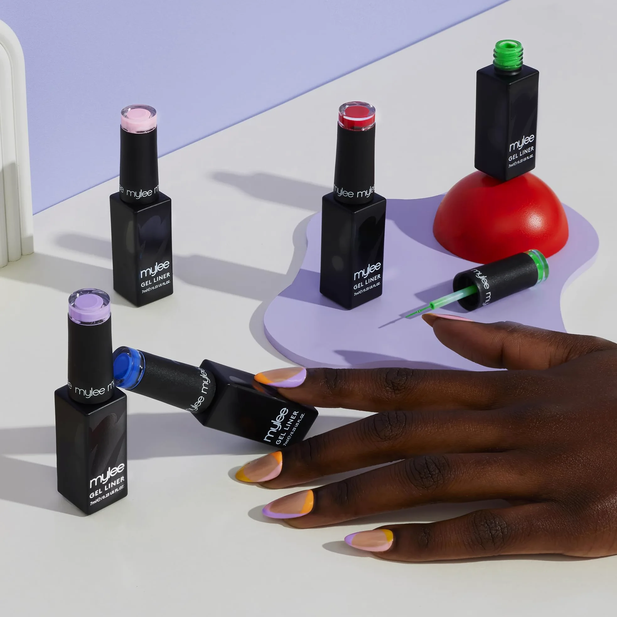 Mylee Set Smalto Semipermanente Liner Gel 7x7ml [Kaleidoscope Kit] | Pennello Nail Art Incorporato, Manicure e Pedicure UV/LED, Uso Professionale e Domestico, Lunga Durata e Facile da Applicare