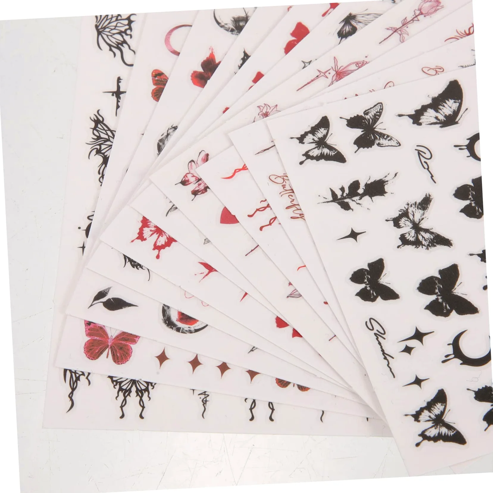 VALICLUD 5 Set Adesivo A Farfalla Scuro Per Adesivi Guidato Rapido Arte Giglio Etichetta Uv Carino Premere- Unghie Dei Piedi Decorazione Delle Unghie 12 Fogli*5