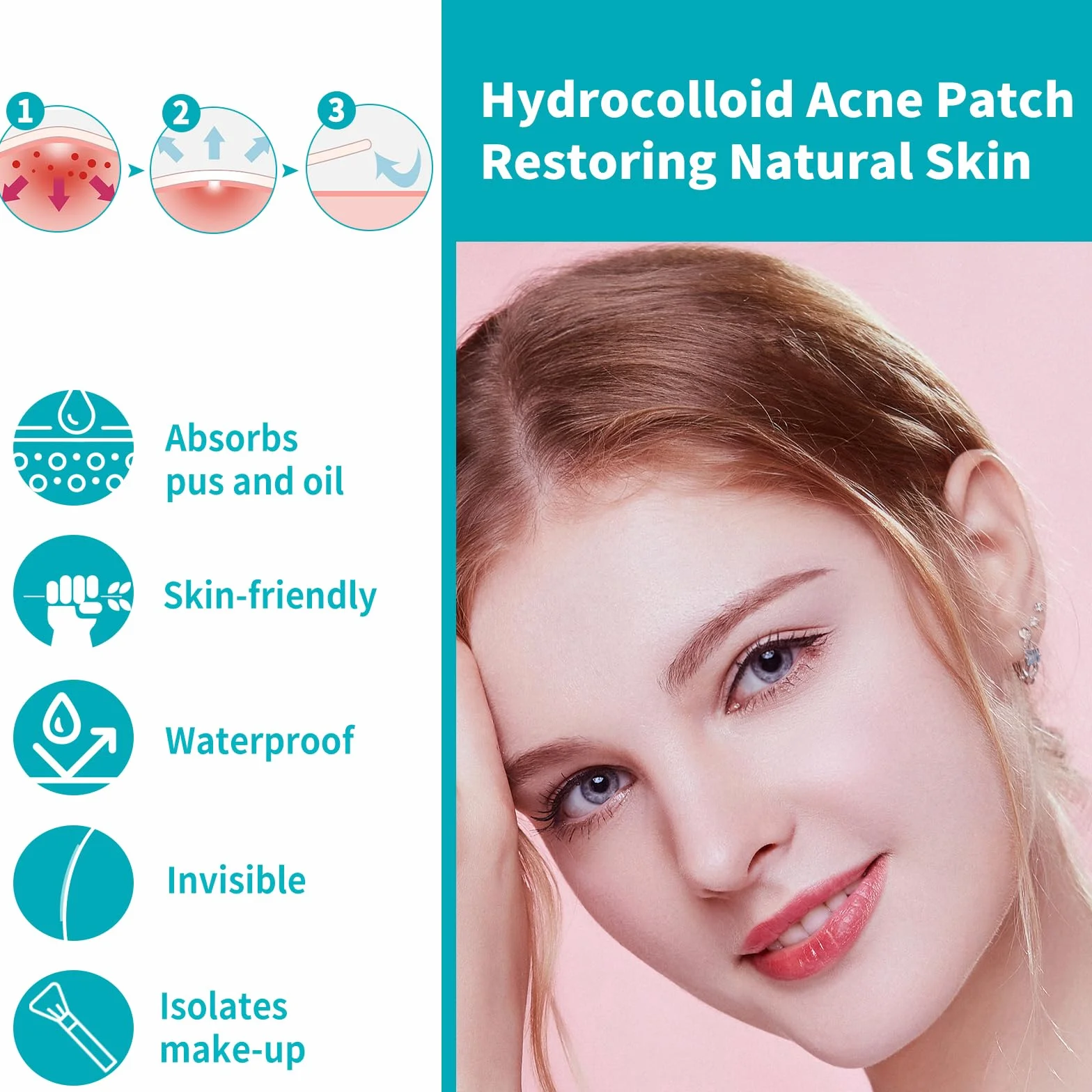 528 Pezzi Cerotti Brufoli, Hydrocolloid Patch Invisibile Naturale 2 in 1 Giorno e Notte Che Invisibile Patch Brufoli Impermeabile e Traspirante Assorbenti