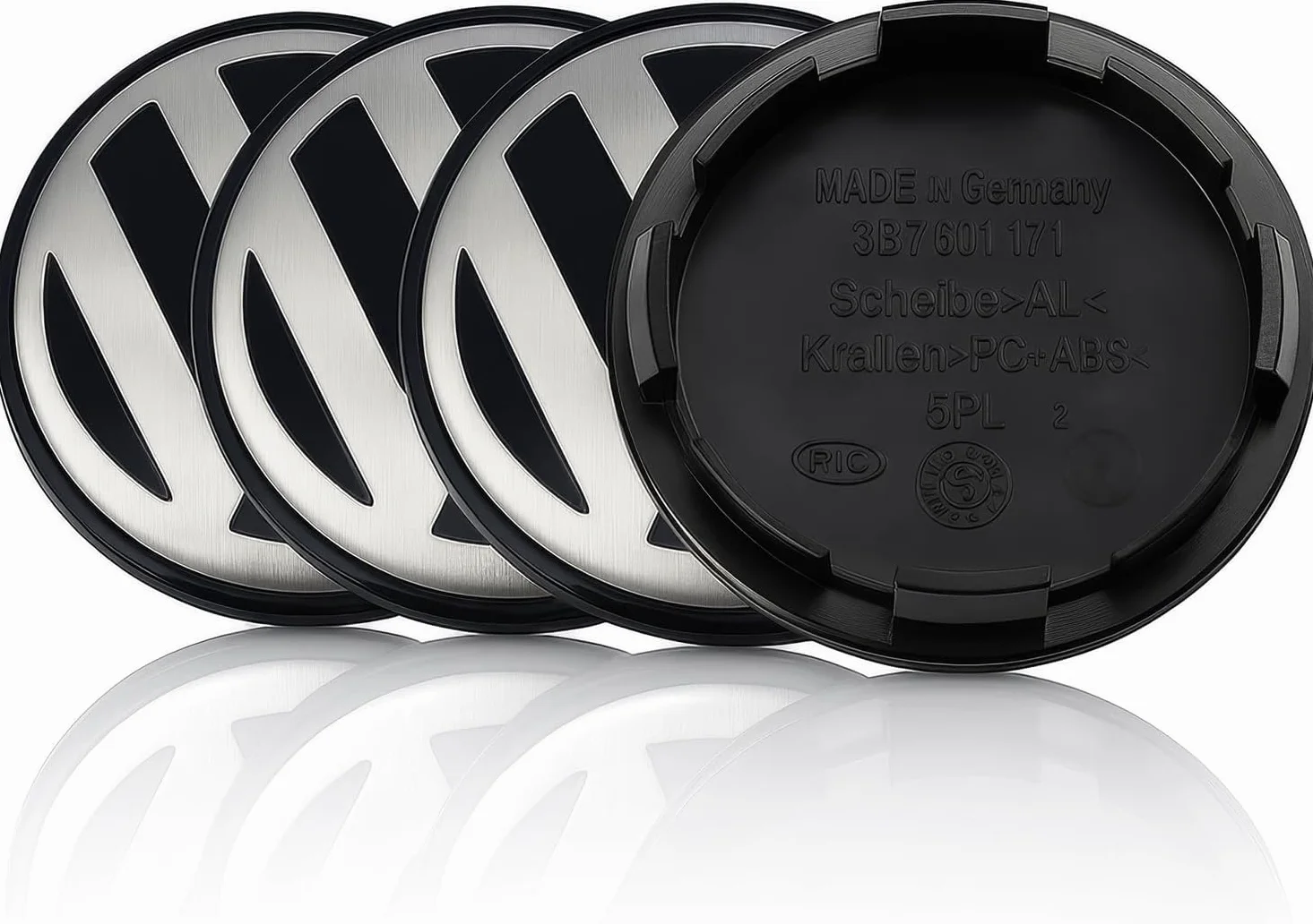 4 Tappi Coprimozzo per VW 65mm Coprimozzi auto Fregi Cerchi in Lega