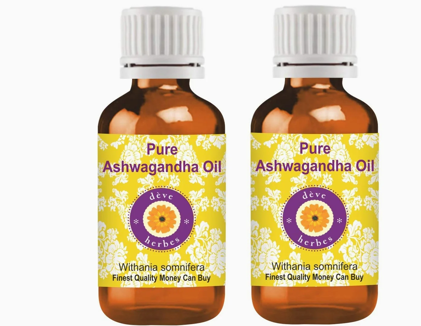 Deve Herbes Olio puro di Ashwagandha (Withania somnifera) (confezione da due) 100 ml x 2