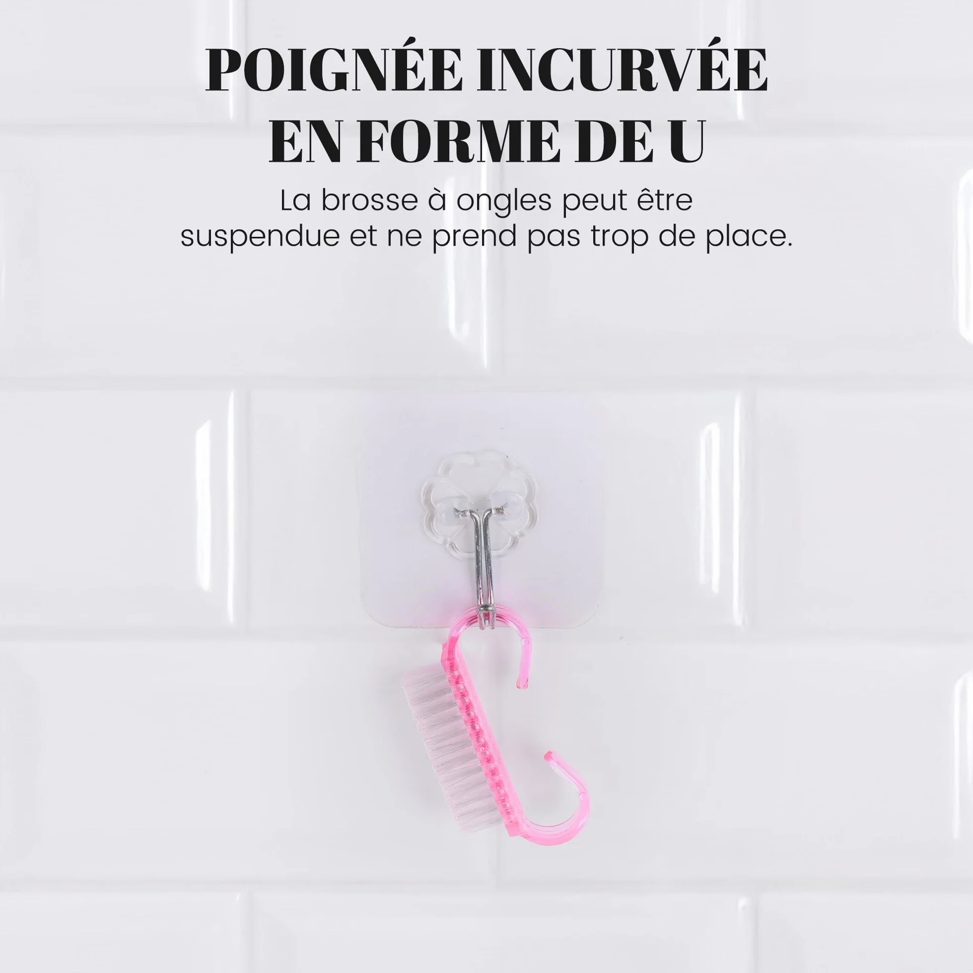Spazzolino unghie mani, Set 6 pezzi Spazzola Unghie con Manico, Spazzole per Pulire