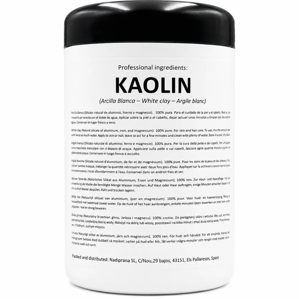 Argilla Bianca di Kaolin | 500 gr | Per la Cura della Pelle e dei Capelli | Esfoliante e Lenitivo | Ringiovanisce, calma e ammorbidisce la pelle