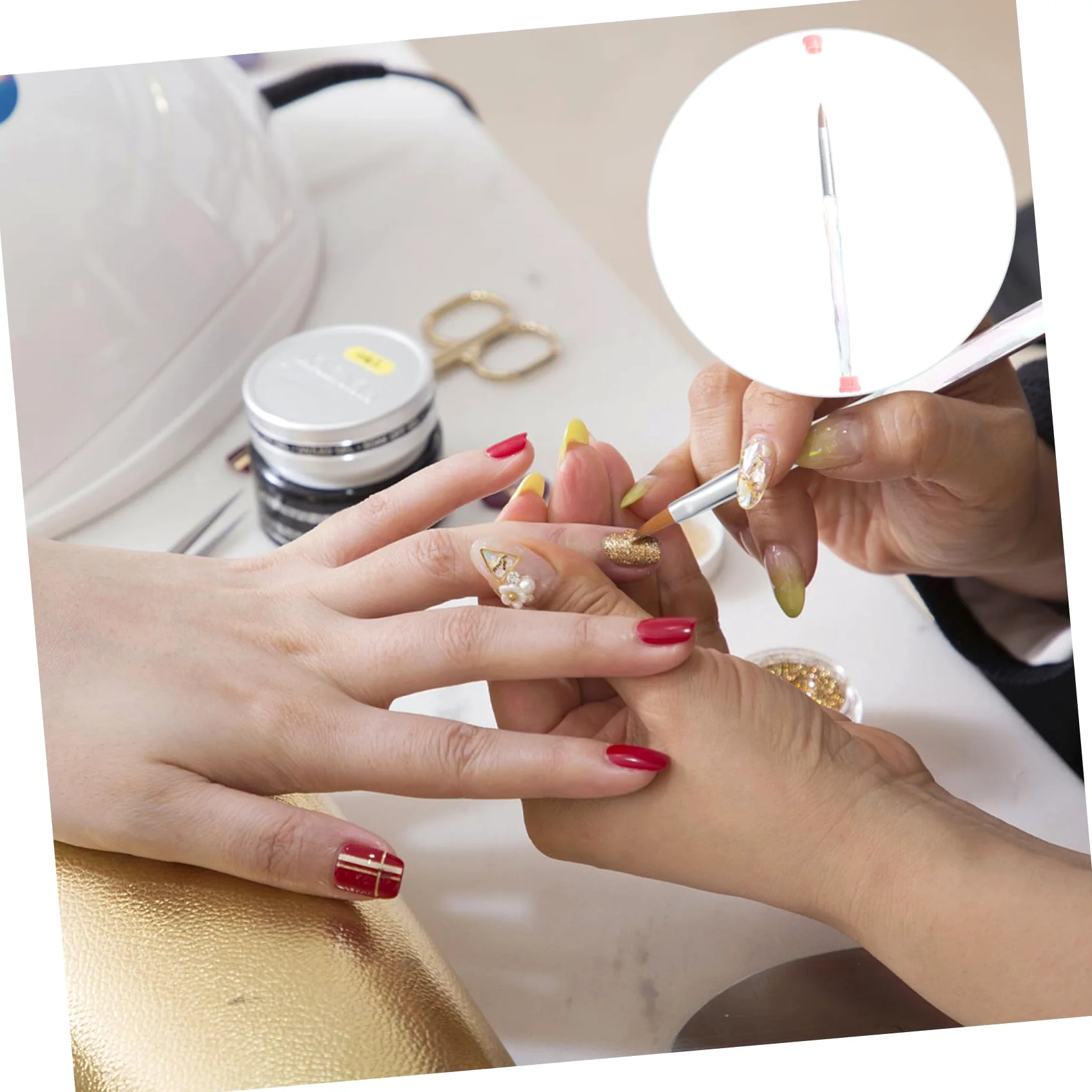 FRCOLOR 3 Pezzi Di Strumenti Pratici Per Manicure Pennello Per Nail Art Pennello Per Gel Per Unghie Per Pittura E Decorazione Delle Unghie