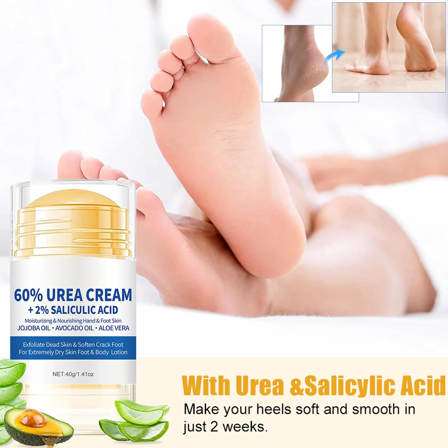 Crema Piedi Urea 60% 2 Pezzi Talloni Screpolati Calli
