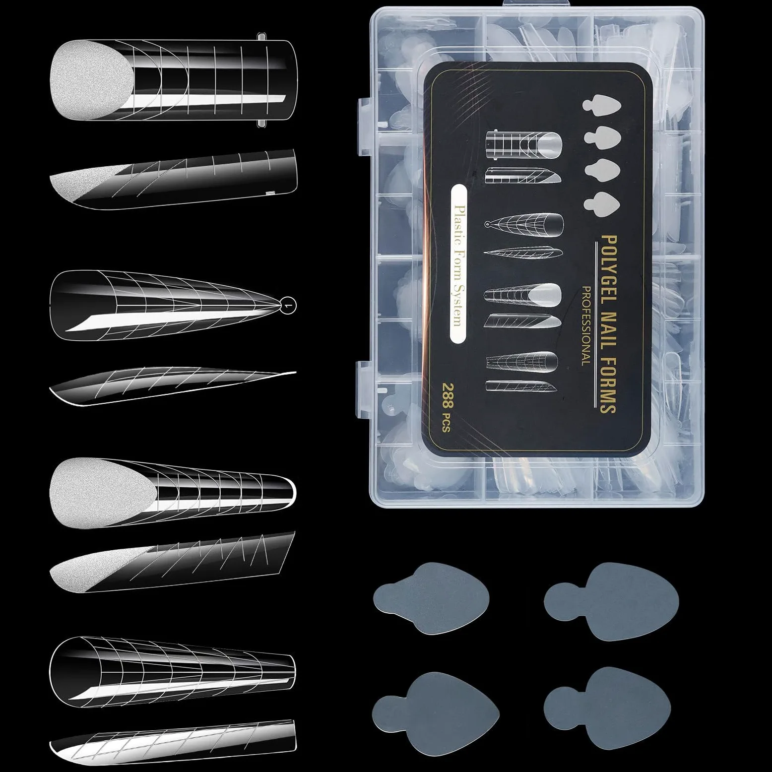 Duals Forms Set per Extension Gel Form French Line Sticker Acrilico Stampo Manicure Strumento
