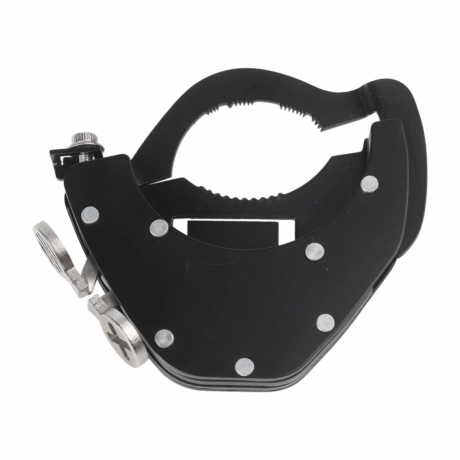 Clip per acceleratore meccanico per moto con cruise control per tubo acceleratore e comando acceleratore, in acciaio inox con bulloni di sicurezza (fondo in basso)