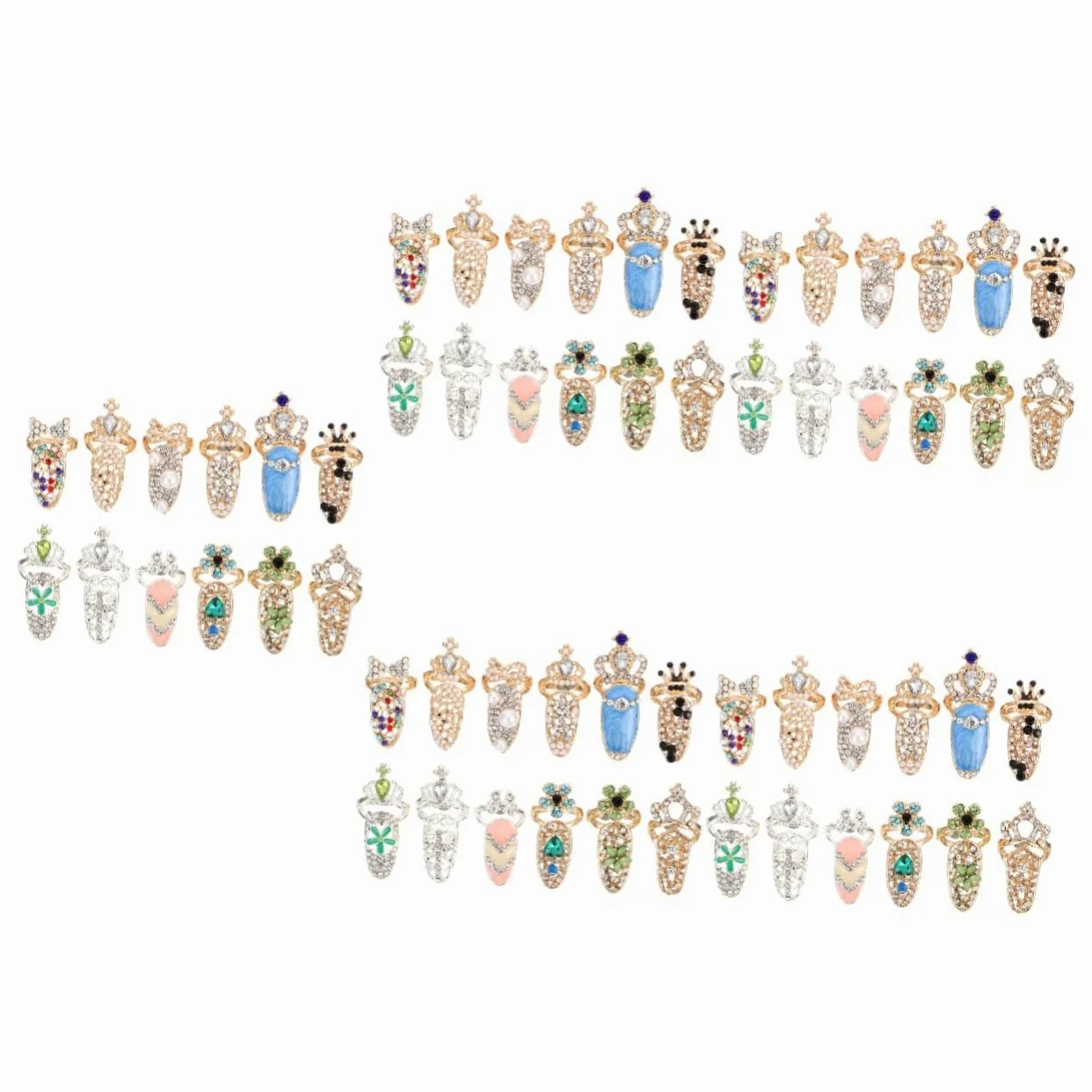 Didiseaon 5 Set Anello Per Unghie Decorazioni Unghie Decorazioni Per Unghie Artiglio Dell'unghia Ciondoli Per Unghie 3d Kit Accessori Per Manicure Decorazione Delle Unghie Lega 12 Pezzi * 5