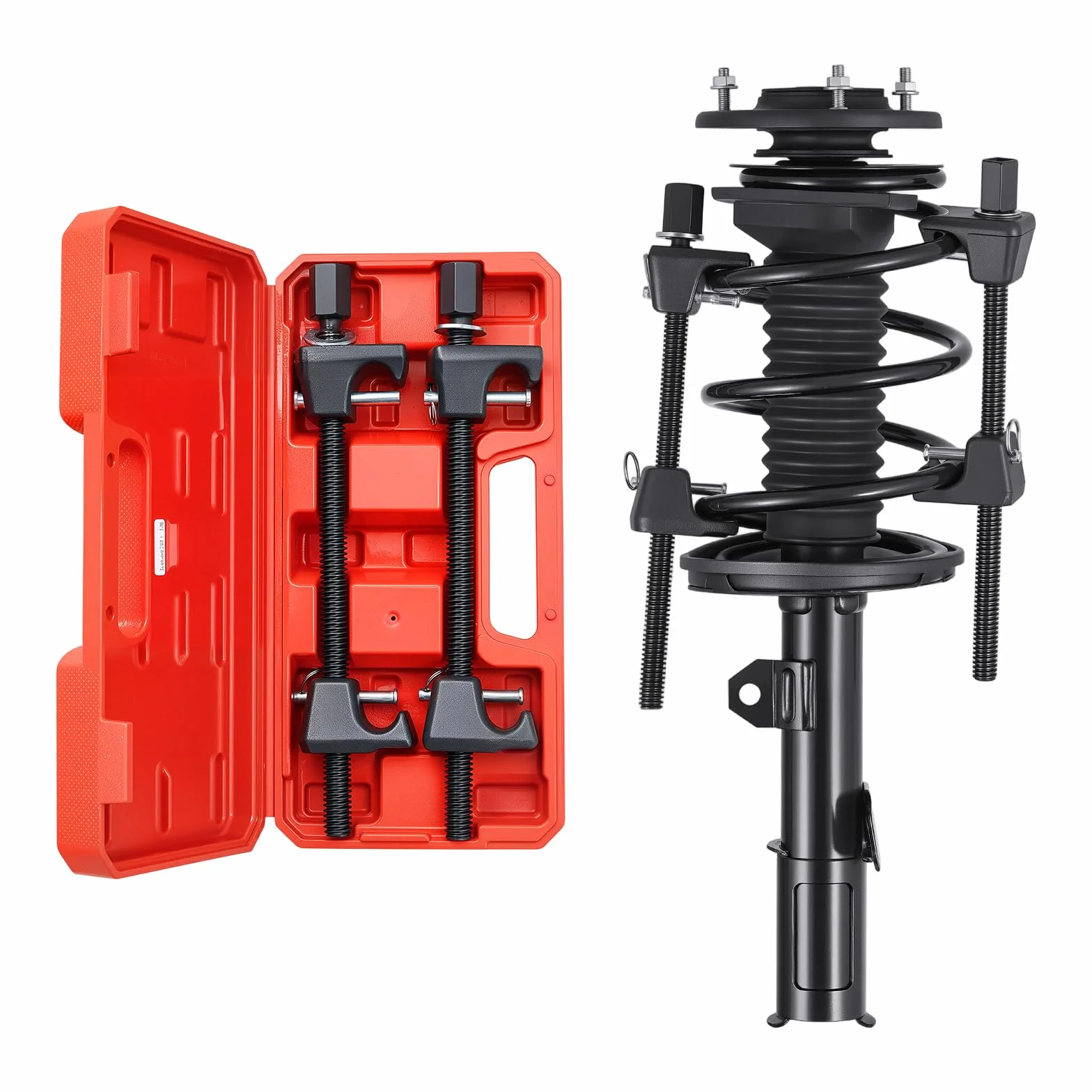 VEVOR Compressore per Molle Ammortizzatori Set 2 Pezzi, Corsa Max. 264 mm, Utensile Compressione Elicoidali per Auto Camion