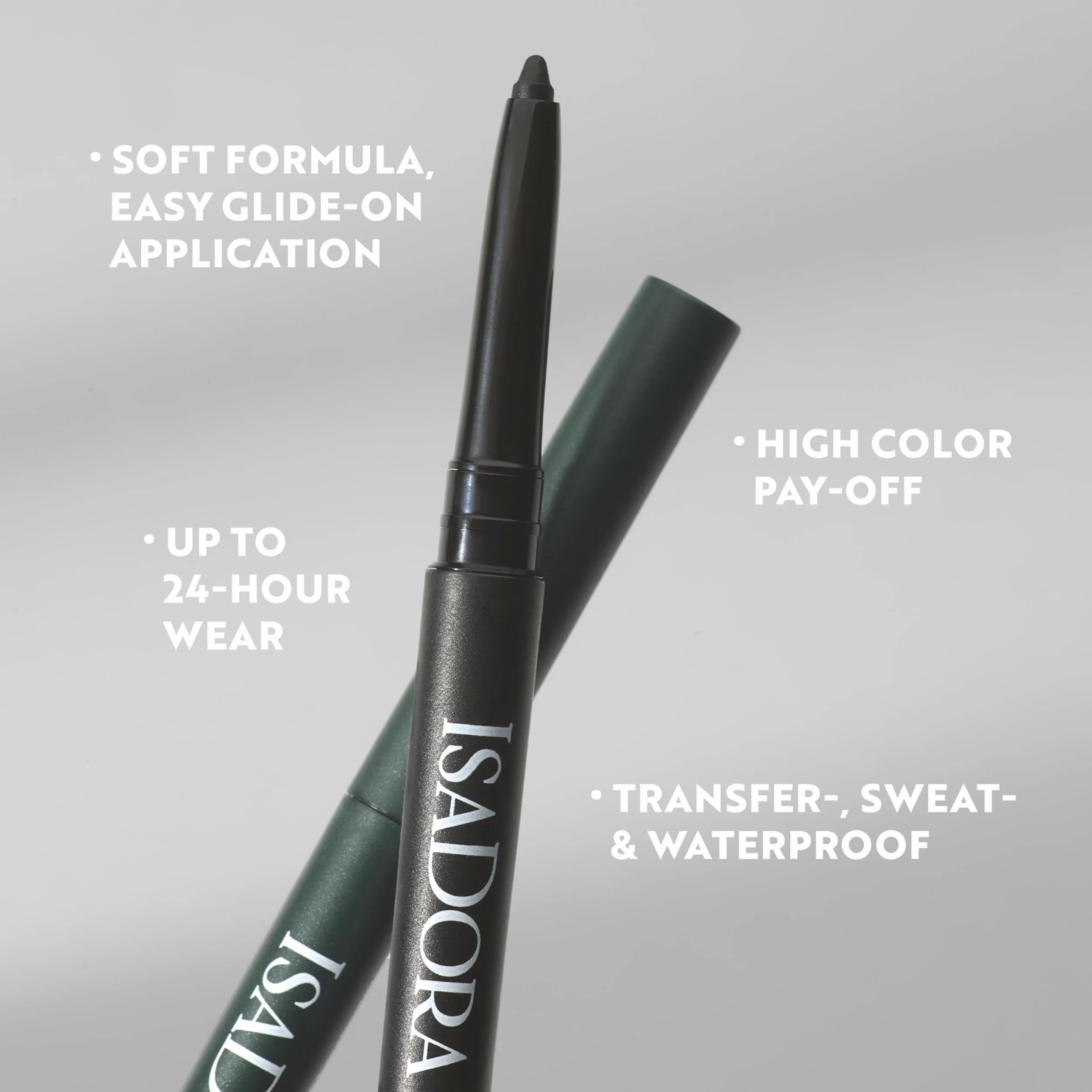 IsaDora The Intense Waterproof Eyeliner – Penna per kayal marrone scuro per linea di galleggiamento e corona di ciglia, lunga durata senza sbavature, trucco vegano, senza esperimenti su animali, senza
