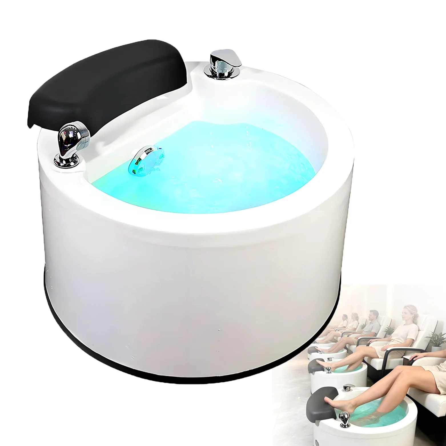Vasca per Pediluvio in Acrilico a Immersione, Vaschetta Portatile per Idromassaggio Plantare, Temperatura dell'Acqua Regolabile (Calda/Fredda), Massaggio a Getto d'Acqua