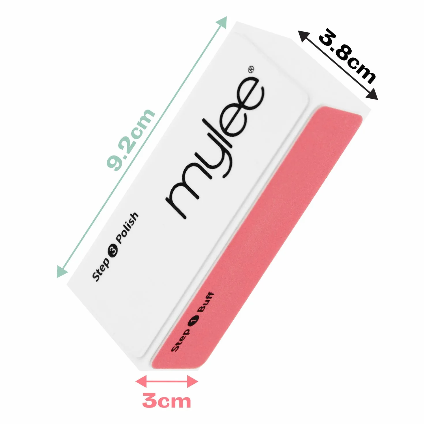 Mylee Buffer per unghie a 3 lati – Trattamento per manicure professionale, Tripla grana (320/600/3000), Blocco lucidante per preparazione smalto gel e acrilico – Lucida unghie naturali