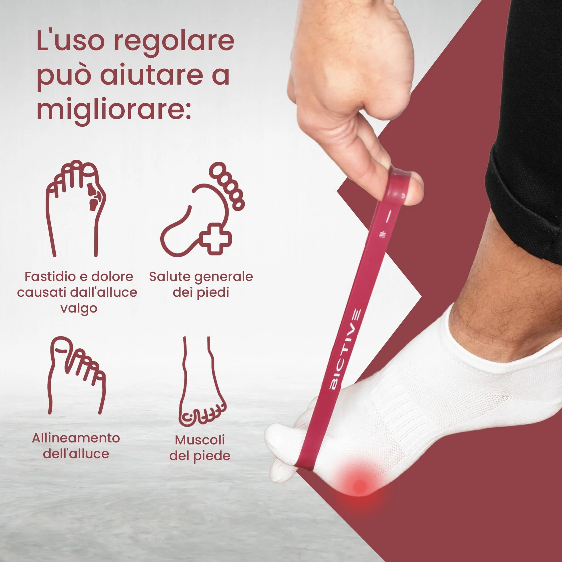 Correttore Alluce Valgo Donna Uomo, Separatore Dita Piede Elastico Alluce Valgo Rimedi, 3 Livelli Resistenza