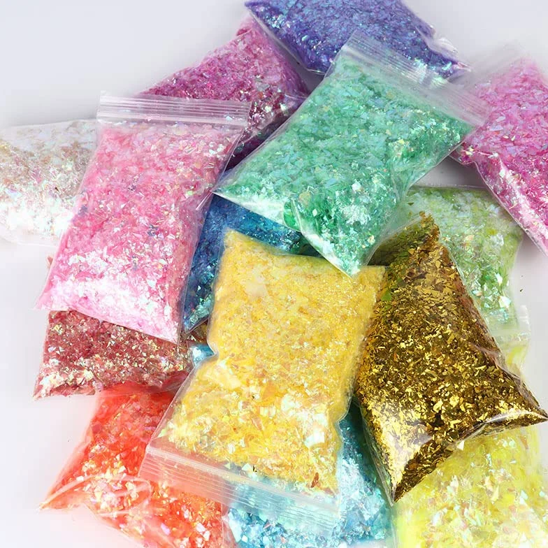 500g Conchiglia Mista Olografica Carta Chunky Nail Glitter Paillettes Fiocchi Scintillanti Fette Manicure Corpo Occhio Viso Glitter-Cina,azzurro,500g