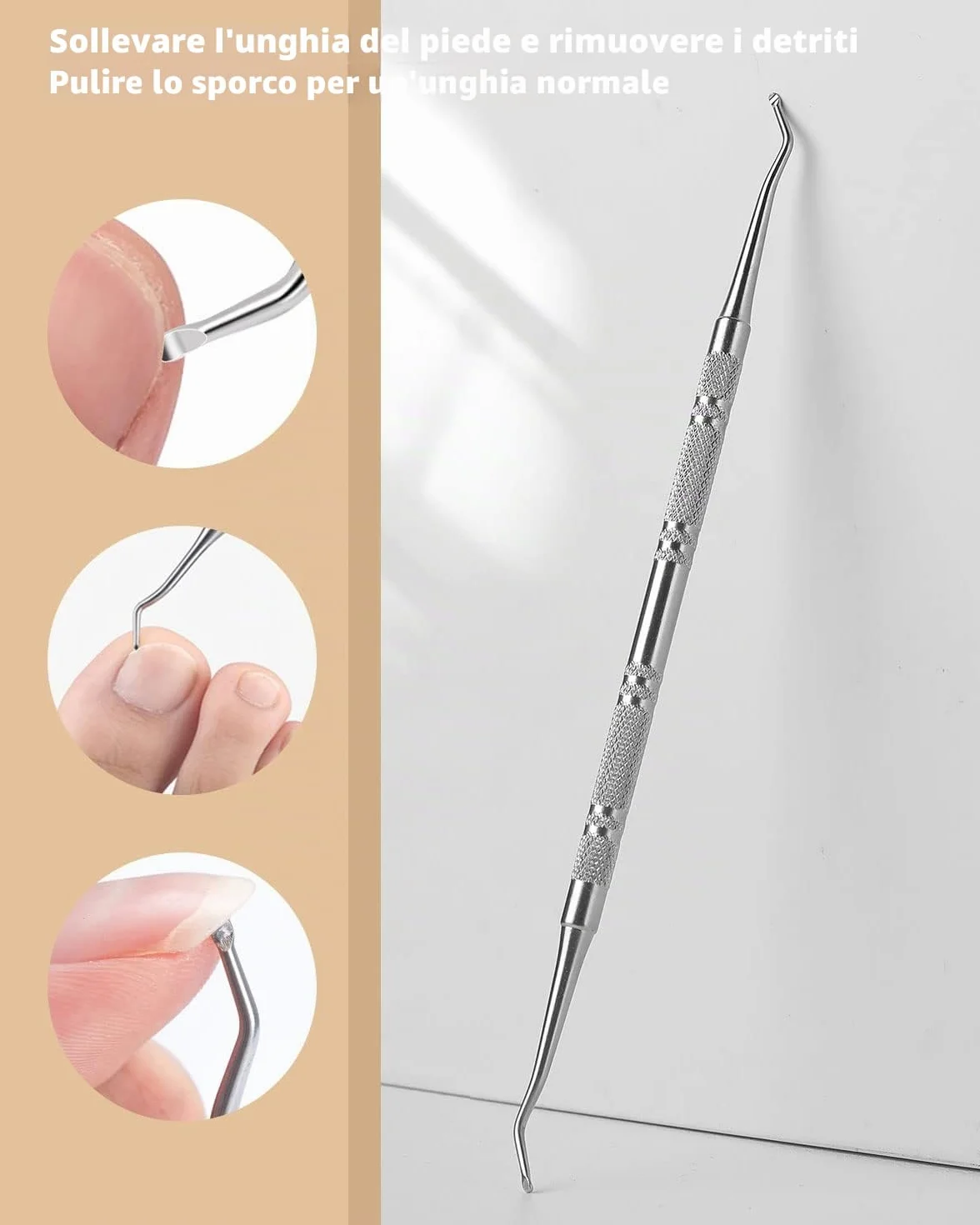 BEZOX Solleva Unghie Incarnite Pedicure Utensile Lima Acciaio Inox 13.4cm Lifter Kit 16.5cm