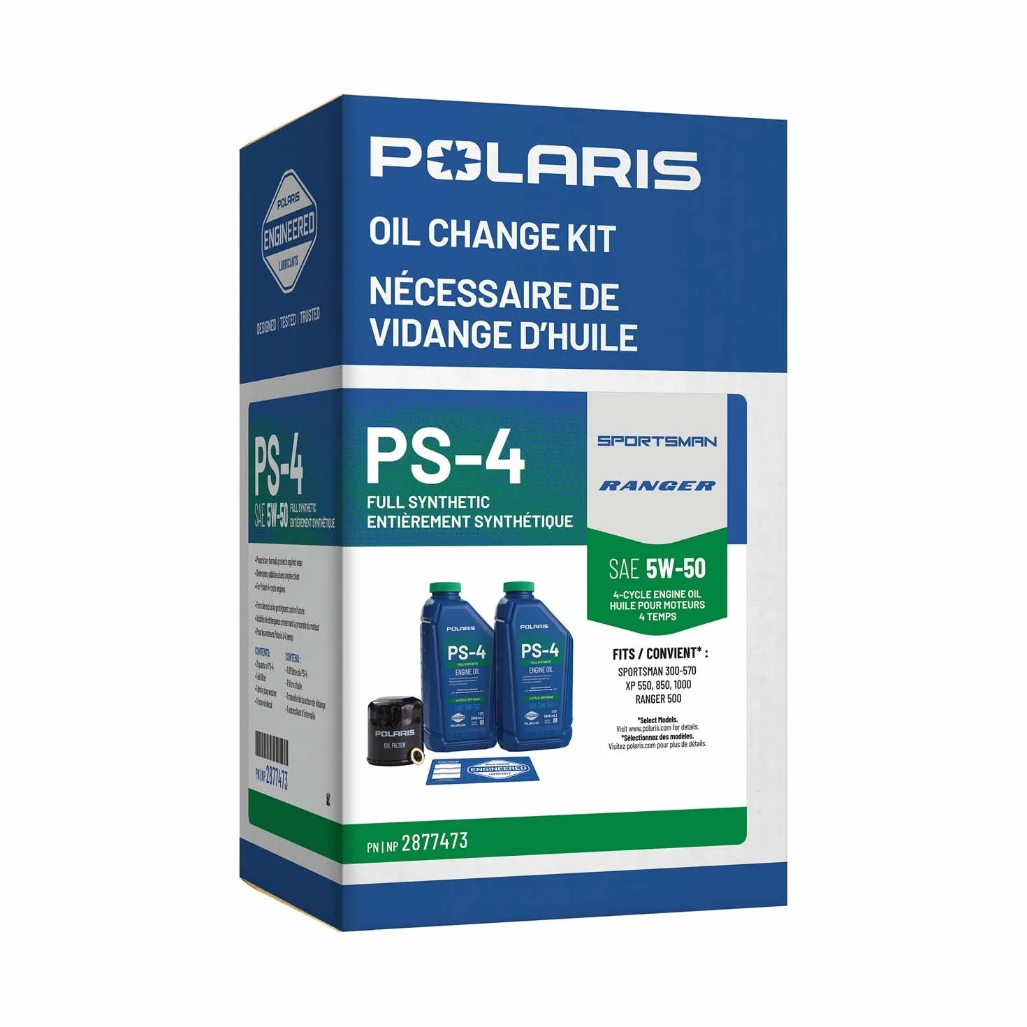 Polaris Off Road Full Synthetic Oil Change Kit PS-4 Engine Oil 2 Quarts 1 Oil Filter