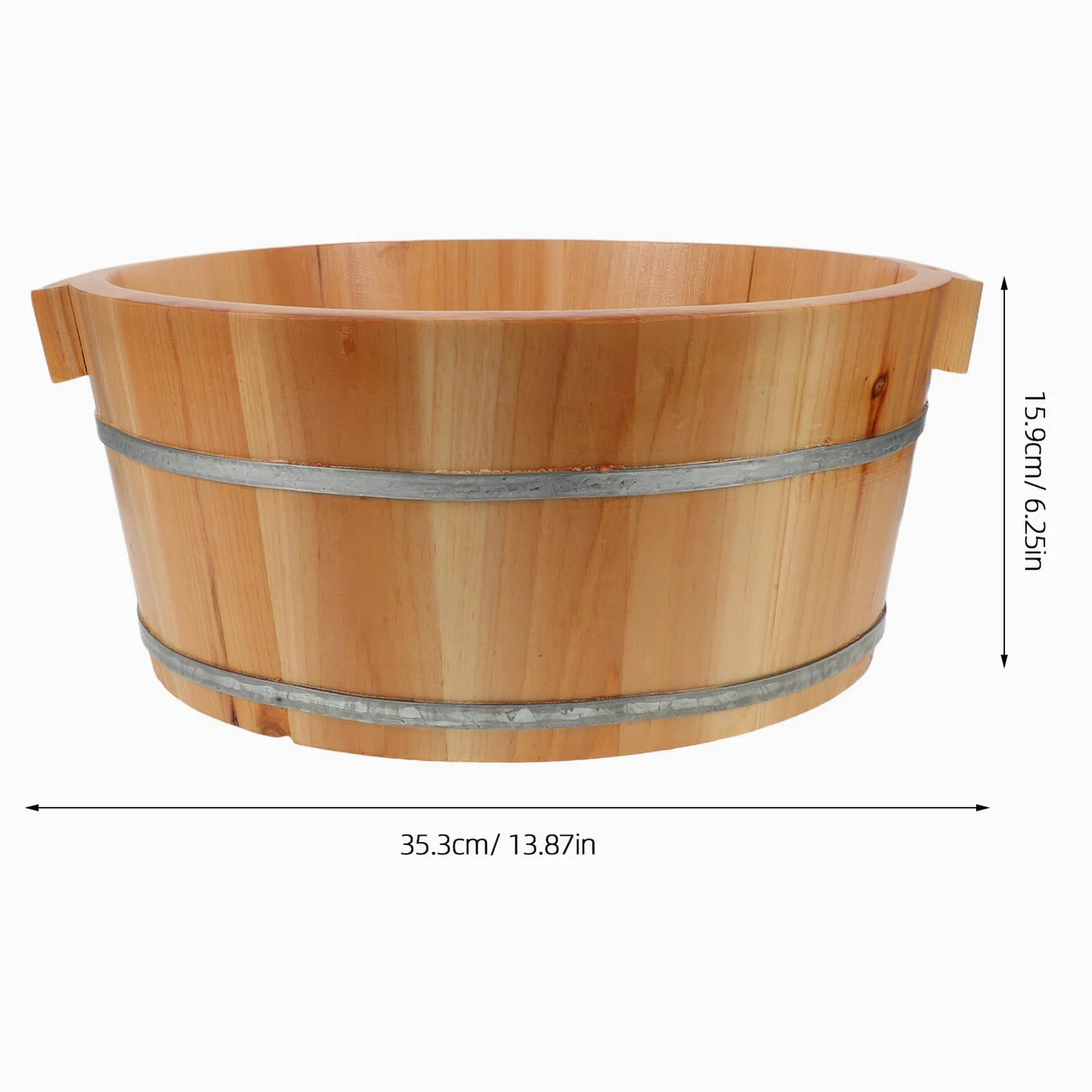 Vasca per Bagno dei Piedi in Legno Finitura Liscia Artigianale e Funzione di Conservazione, per Uso Domestico da Viaggio, Comoda e Resistente per Pediluvi Rilassanti