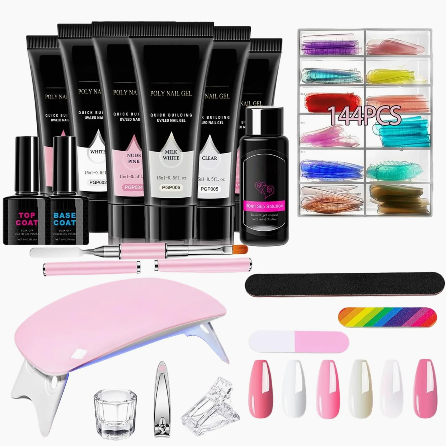 Kit Gel per Ricostruzione Unghie Strumento Manicure Leggero e Portatile | Gel di Finitura Professionale per Unghie Ideale per Viaggi, Casa, Ufficio, Scuola - Regalo per Fidanzata, Moglie, , Sorell