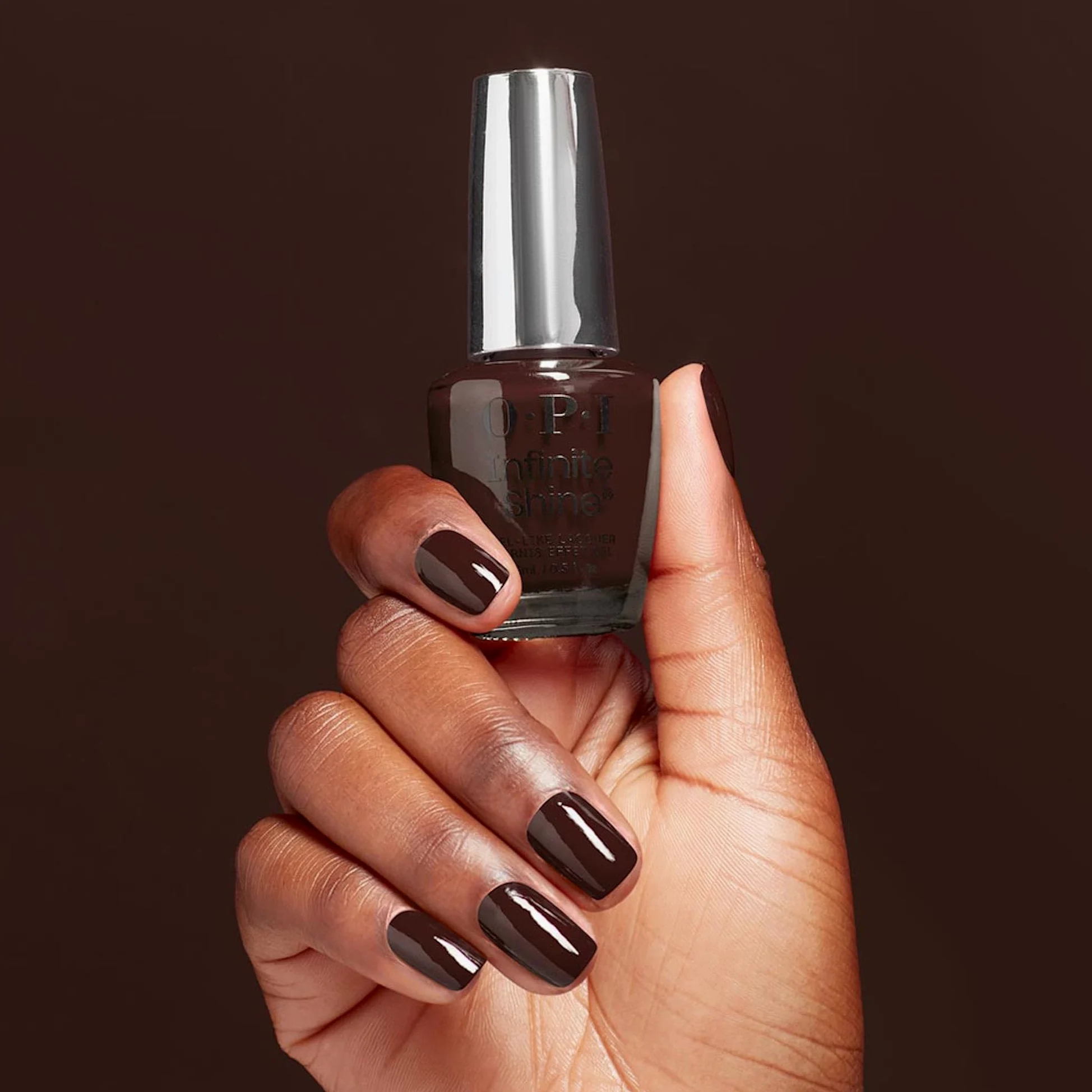 OPI Infinite Shine Not Afraid of the Dark | Kit Smalto + Base & Top Coat | Marrone Profondo | Smalto per unghie a Lunga Durata | 3x15ml