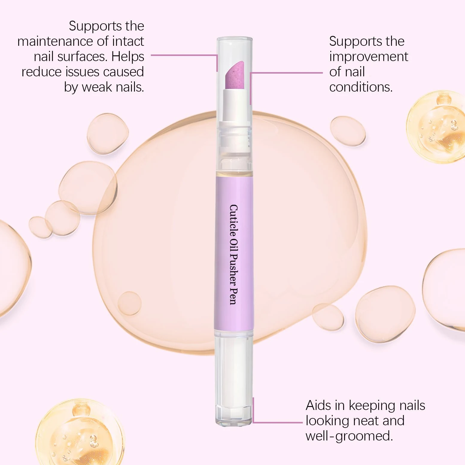 2 in 1, penna per olio per cuticole, spingi cuticole, spingere le cuticole per unghie secche e danneggiate, cuticole, idrata, rinforza, illumina (12 pezzi)