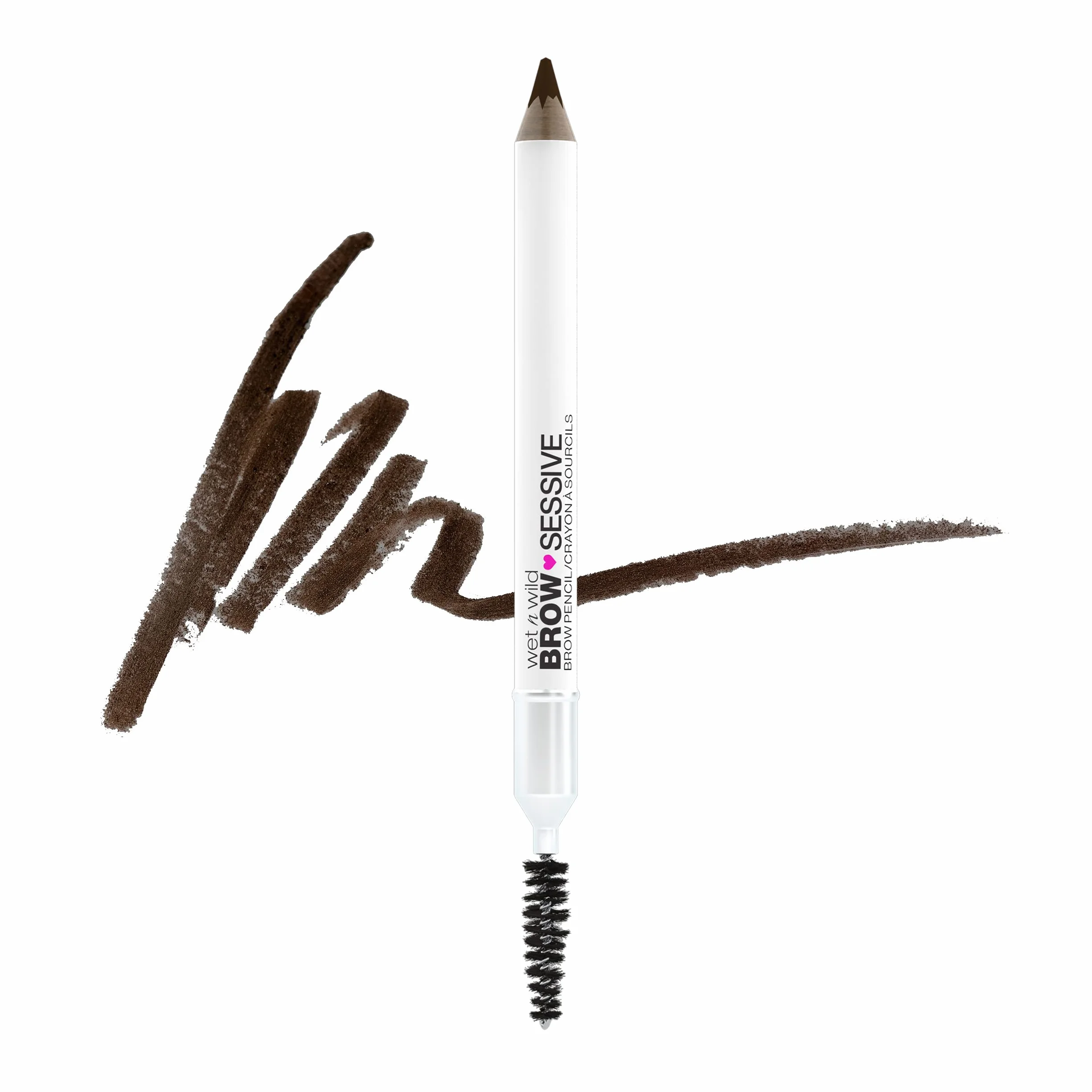 Wet n Wild, Matita Brow-Sessive, Matita a Doppia Punta con Pettinino per Sopracciglia Sottili e Spesse, Formula Naturale, Definizione del Colore Progressiva, Castano Scuro