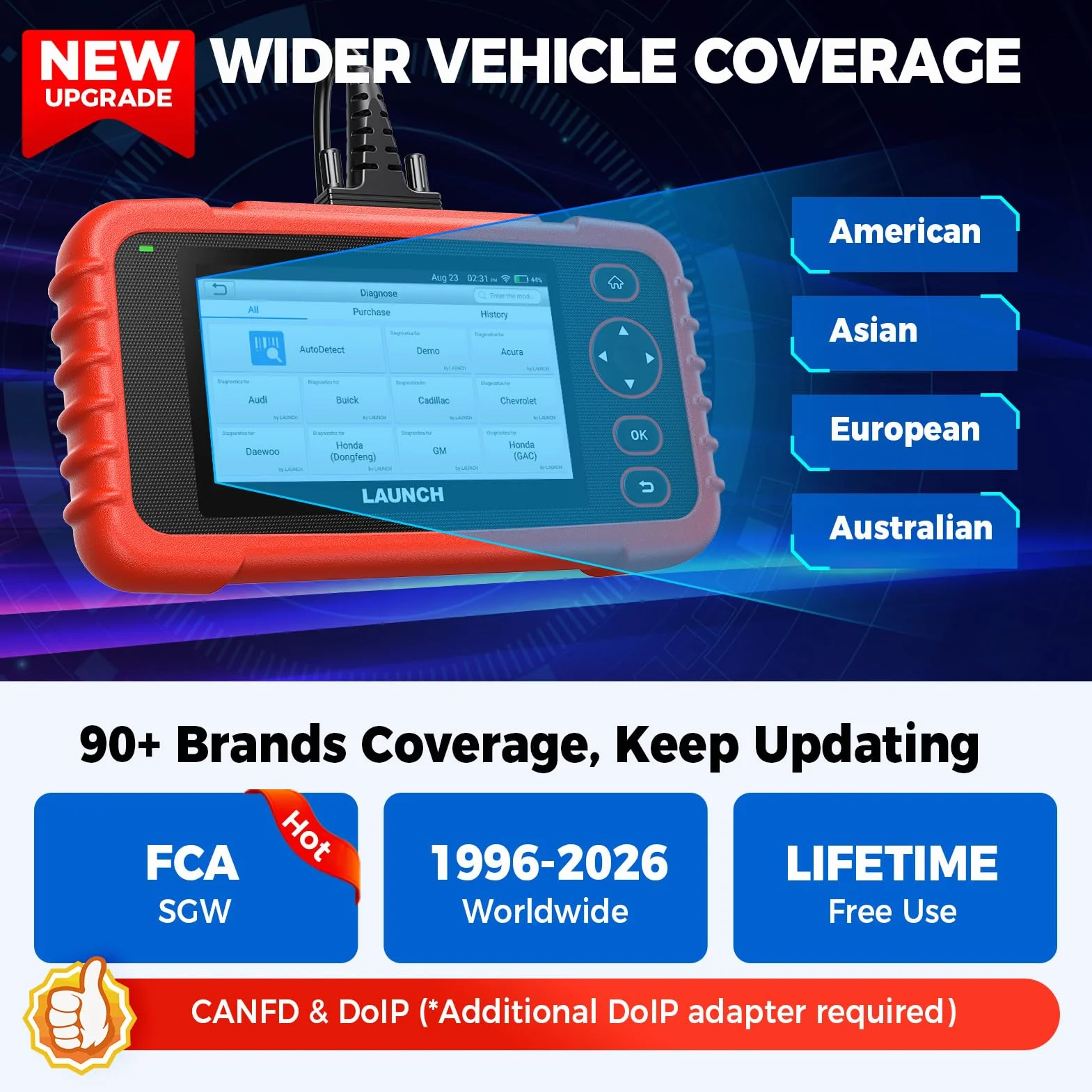 LAUNCH CRP129X V3.0 OBD2 Diagnostica Auto Scanner Multimarca 4 Sistemi ABS SRS TCM Motore 12 Reset Service
