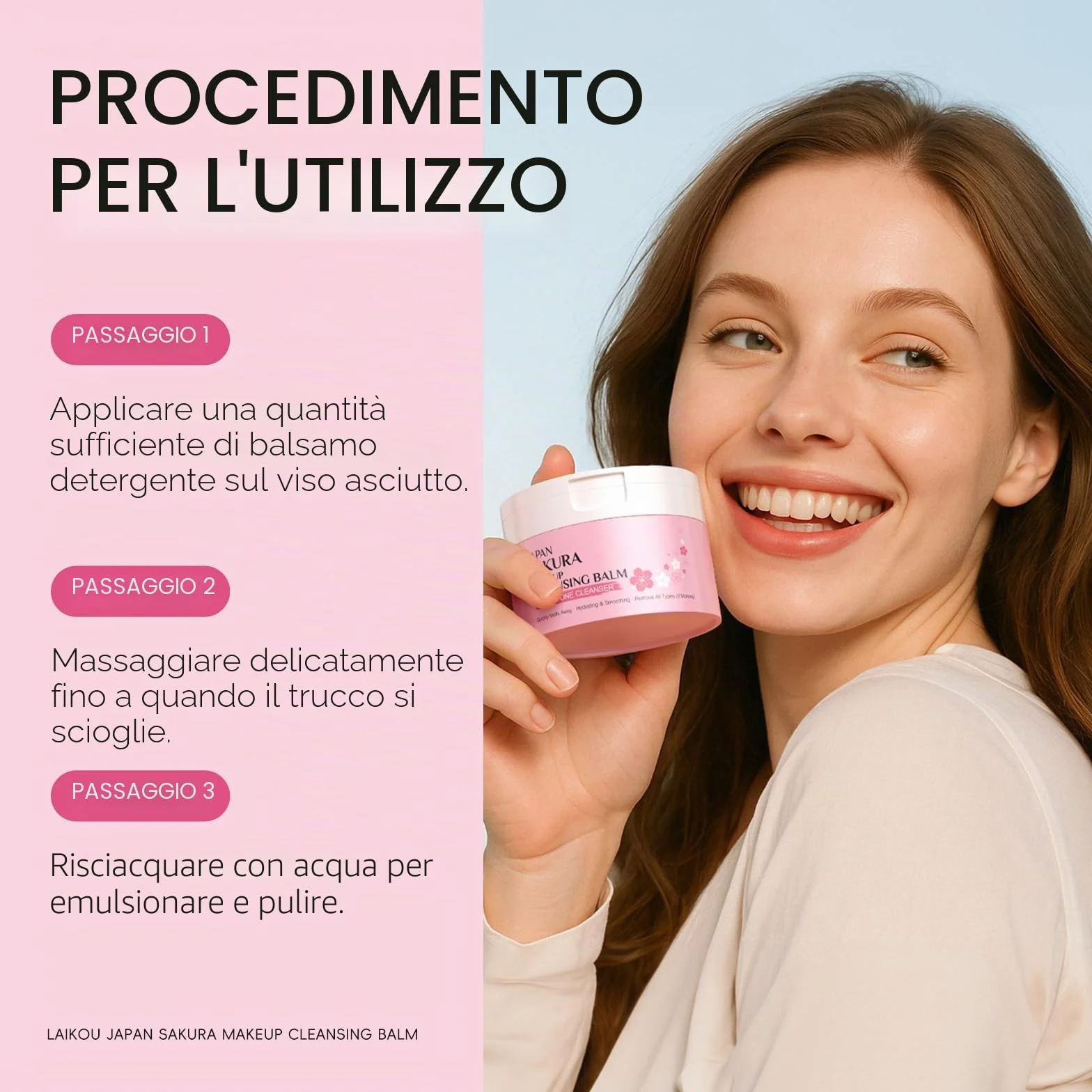 Sakura Balsamo Detergente Struccante 100g Kit Struccante Viso e Occhi da Viaggio