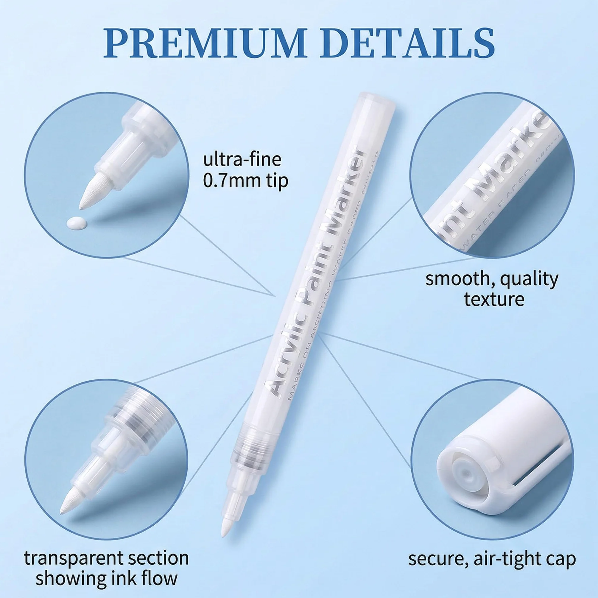 2 Pezzi French Nails - Penna Bianca Per Unghie Creativa, Set Di Unghie In Gel E Manicure, Penna Francese Di Precisione Per Nail Art
